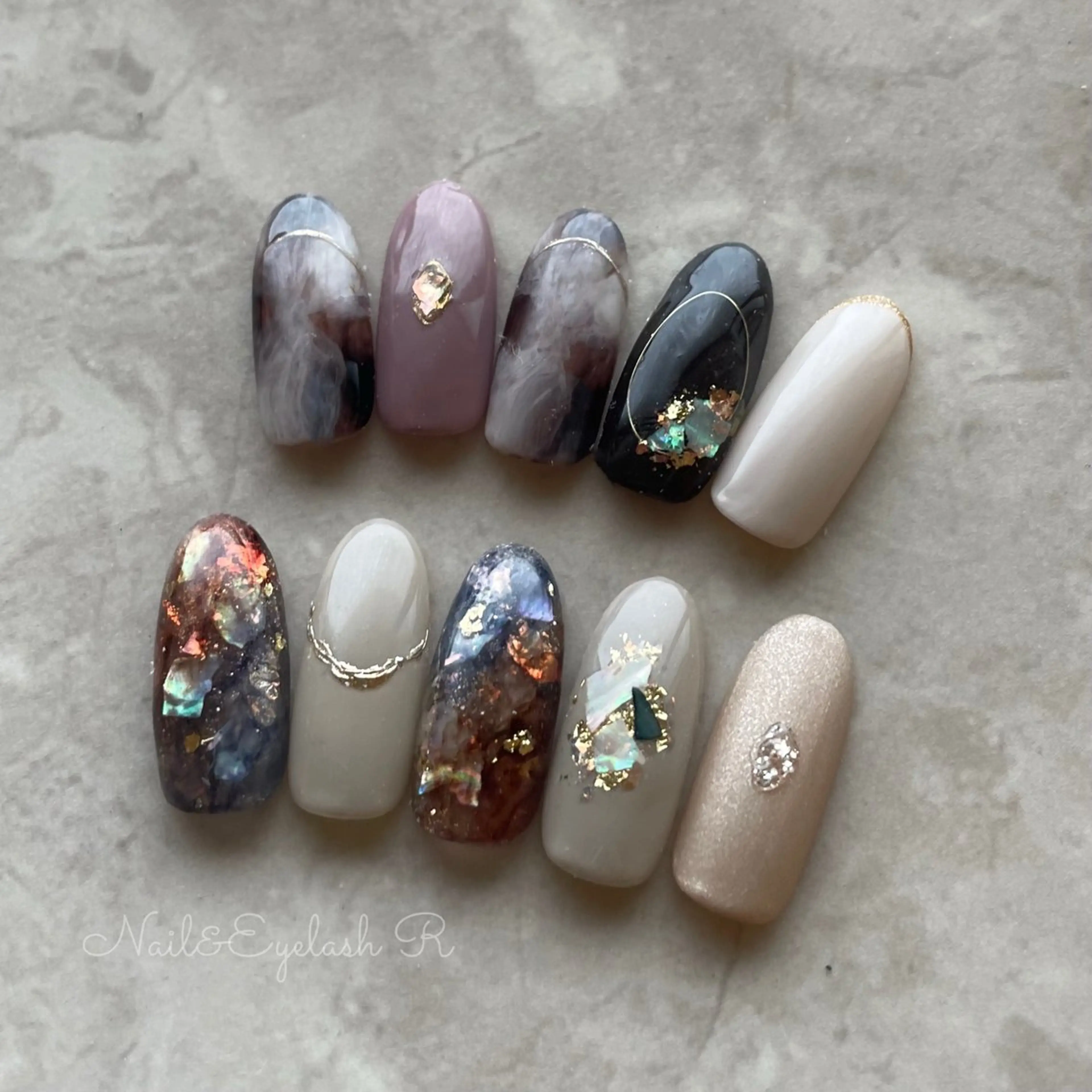 ネイル フレンチネイル グラデーション 韓国ネイル ロングネイル マグネットネイル ハンドネイル Nail Eyelash R所属・Nail Rのネイルデザイン