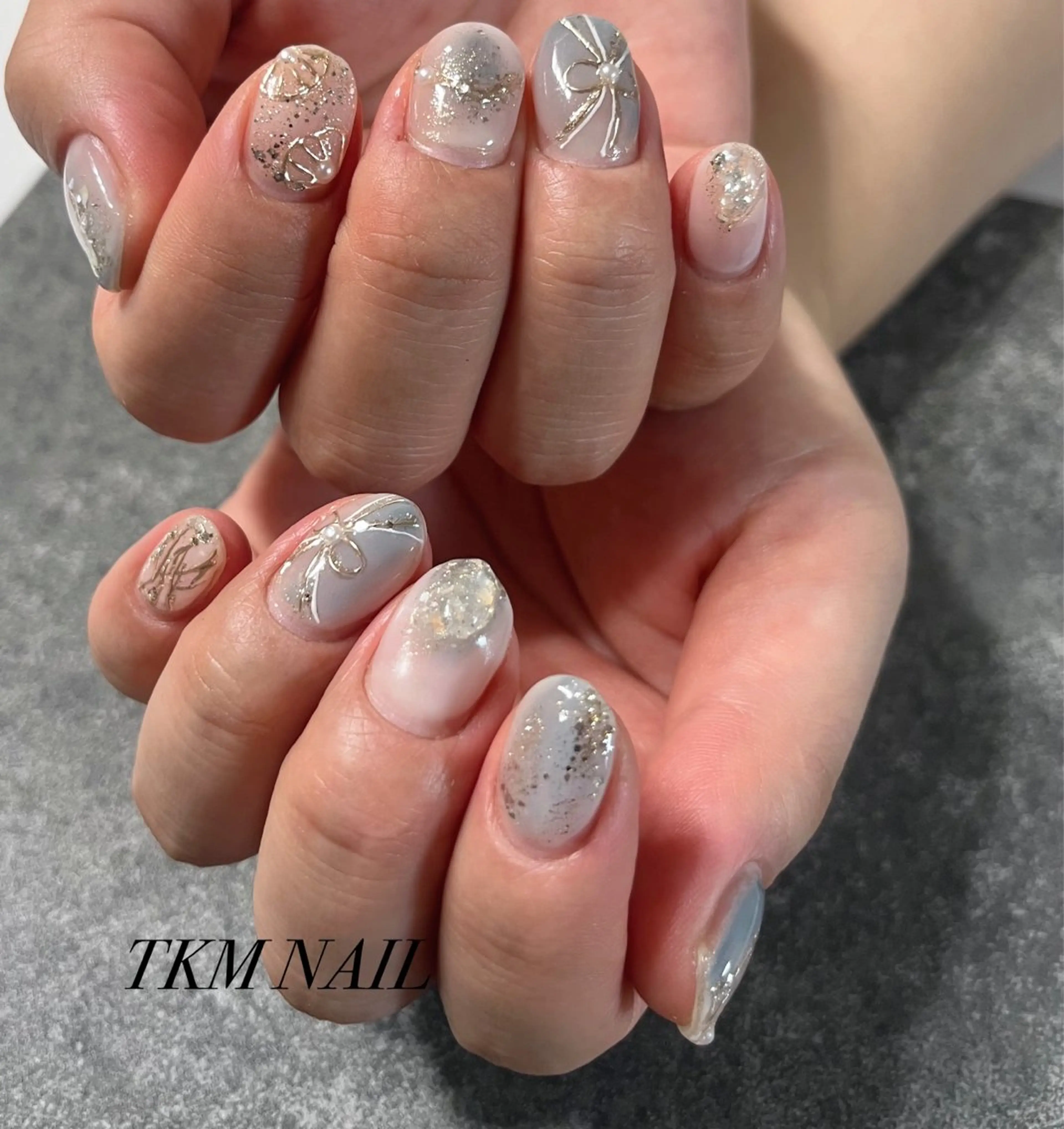 ネイル 持ち込み ブライダルネイル ______ TKM  NAILのネイルデザイン