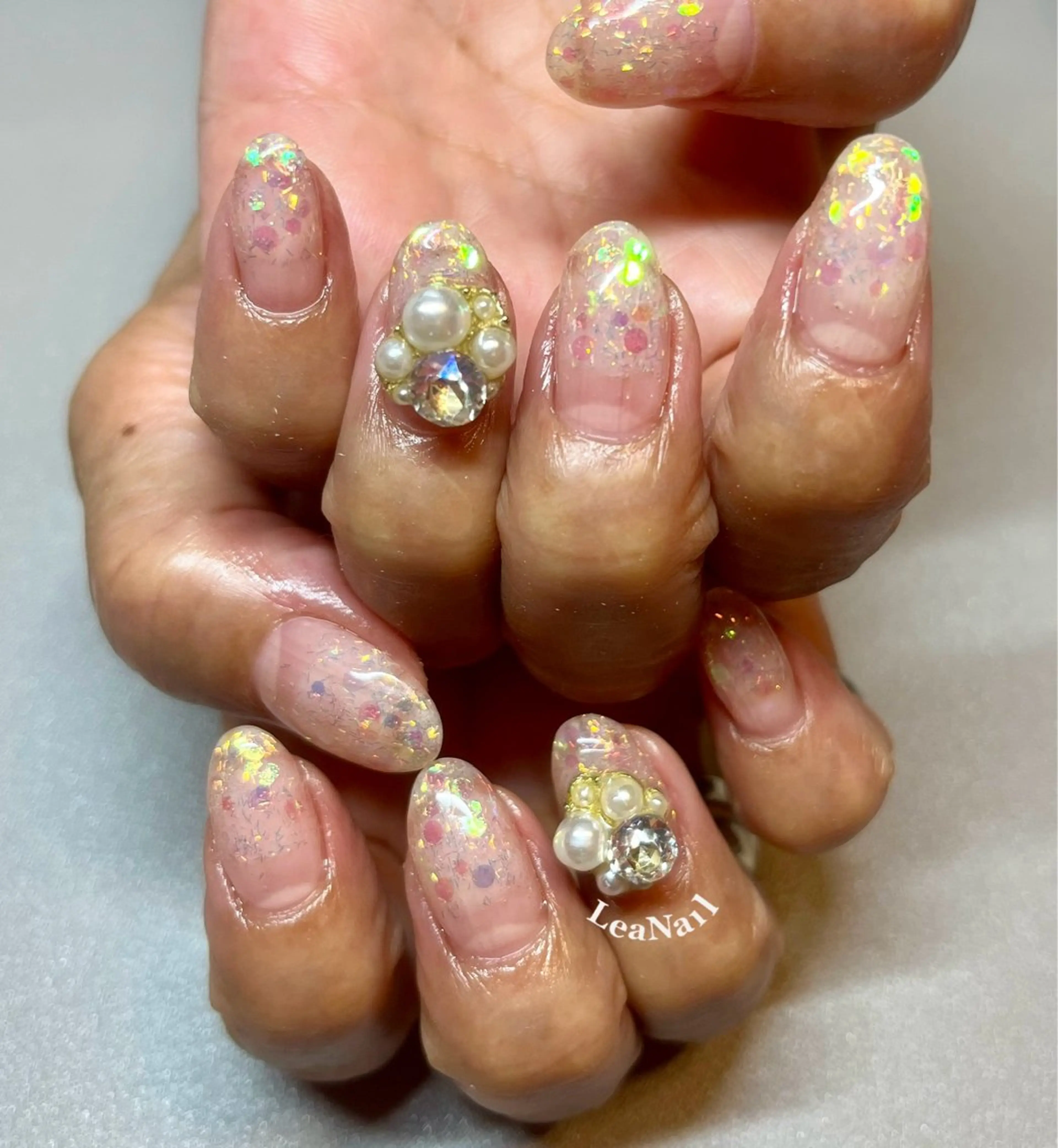 ネイル キラキラネイル 持ち込み シンプルネイル Lea Nailのネイルデザイン
