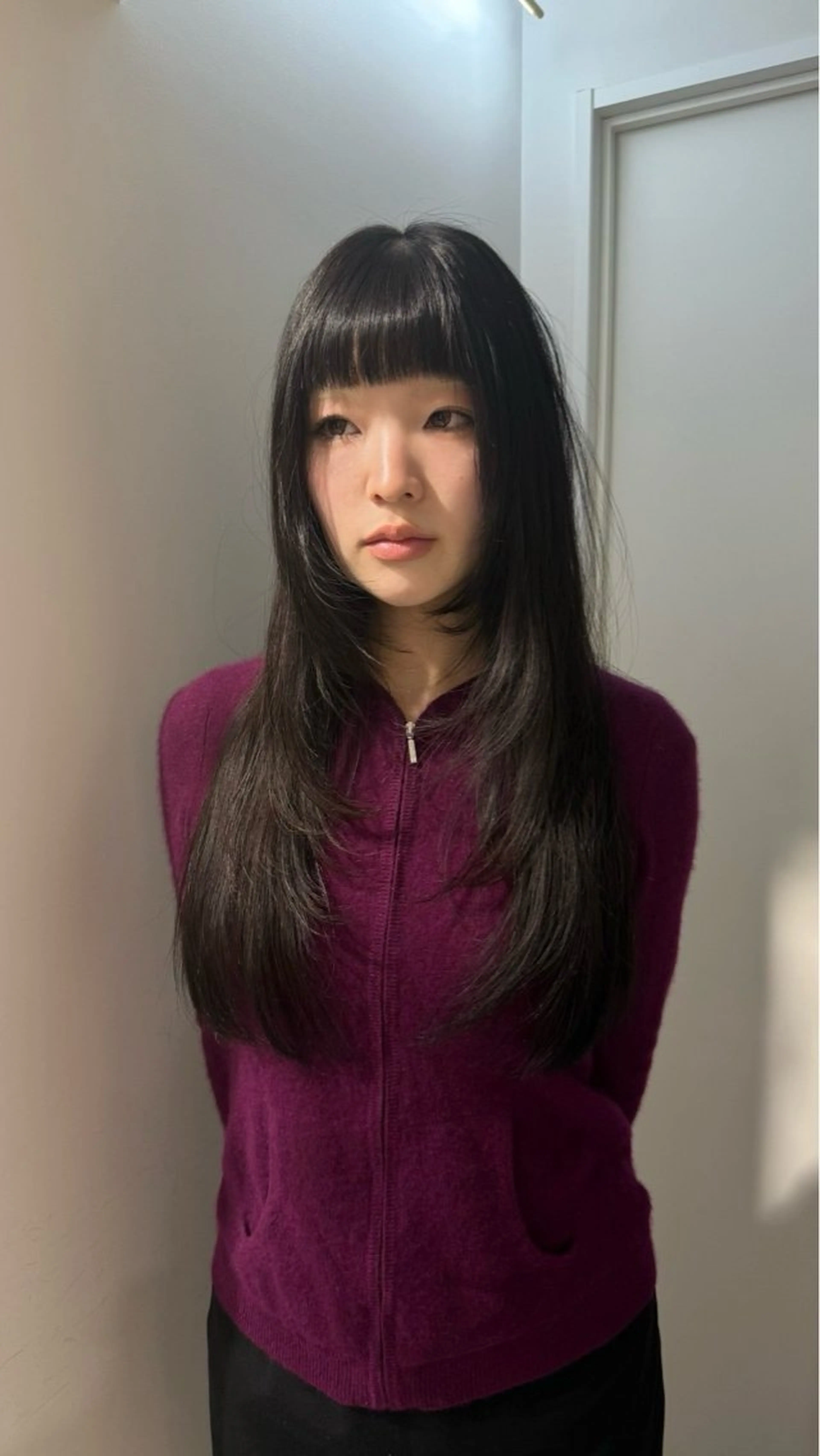 ロング カラー 黒髪 髪質改善 レイヤーカット トリートメント カラーモデル募集中 Rei🐈‍⬛のヘアスタイル