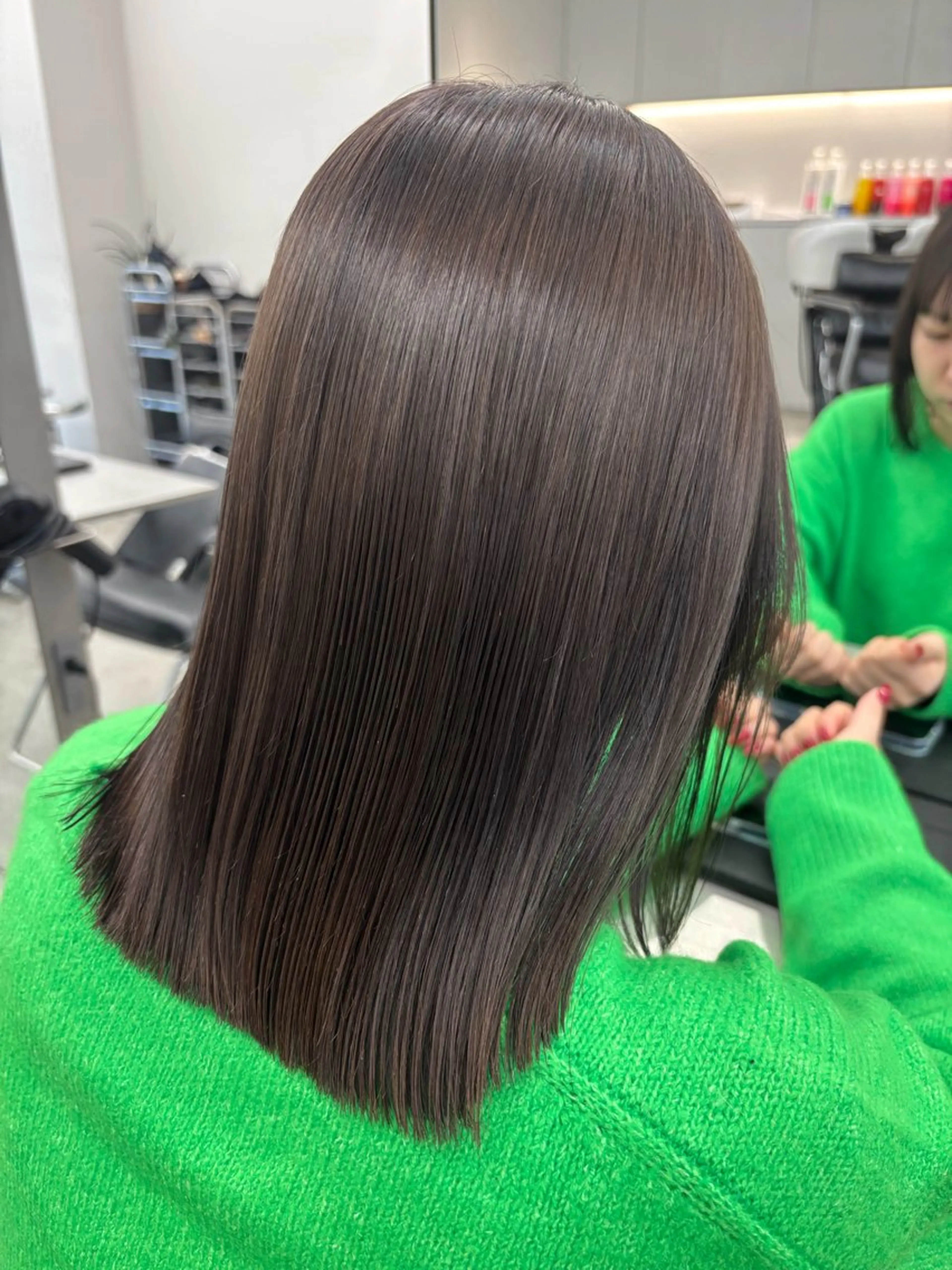ミディアム カラー ベージュカラー ブリーチ ブラウンカラー ケアブリーチ カシス ヘアカラー トリートメント 艶感×抜け感hair /ReLit 正源のヘアスタイル