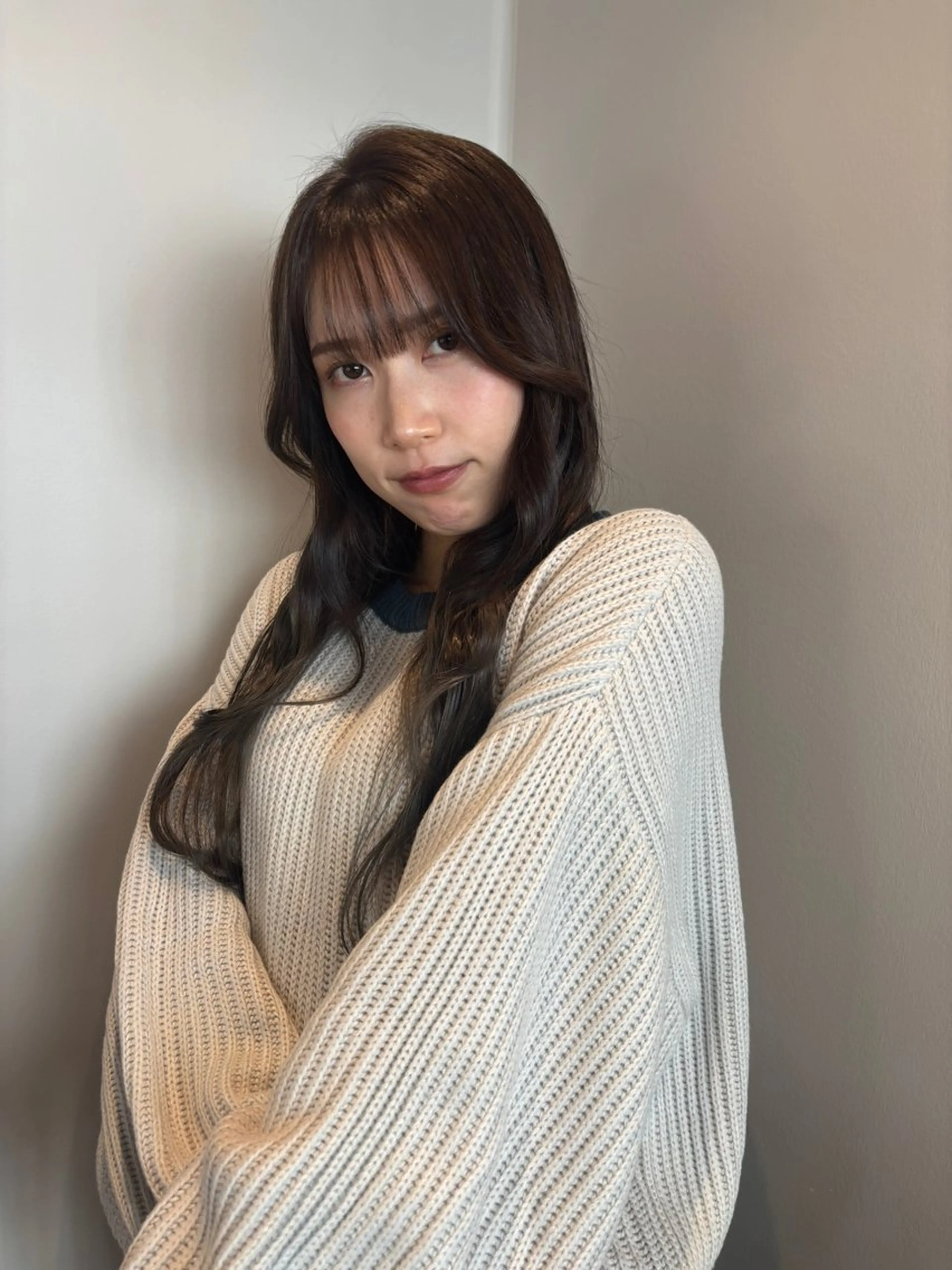ロング カラー ヘアカラー トリートメント 髪質改善カラー ベージュ🤎YUMEのヘアスタイル
