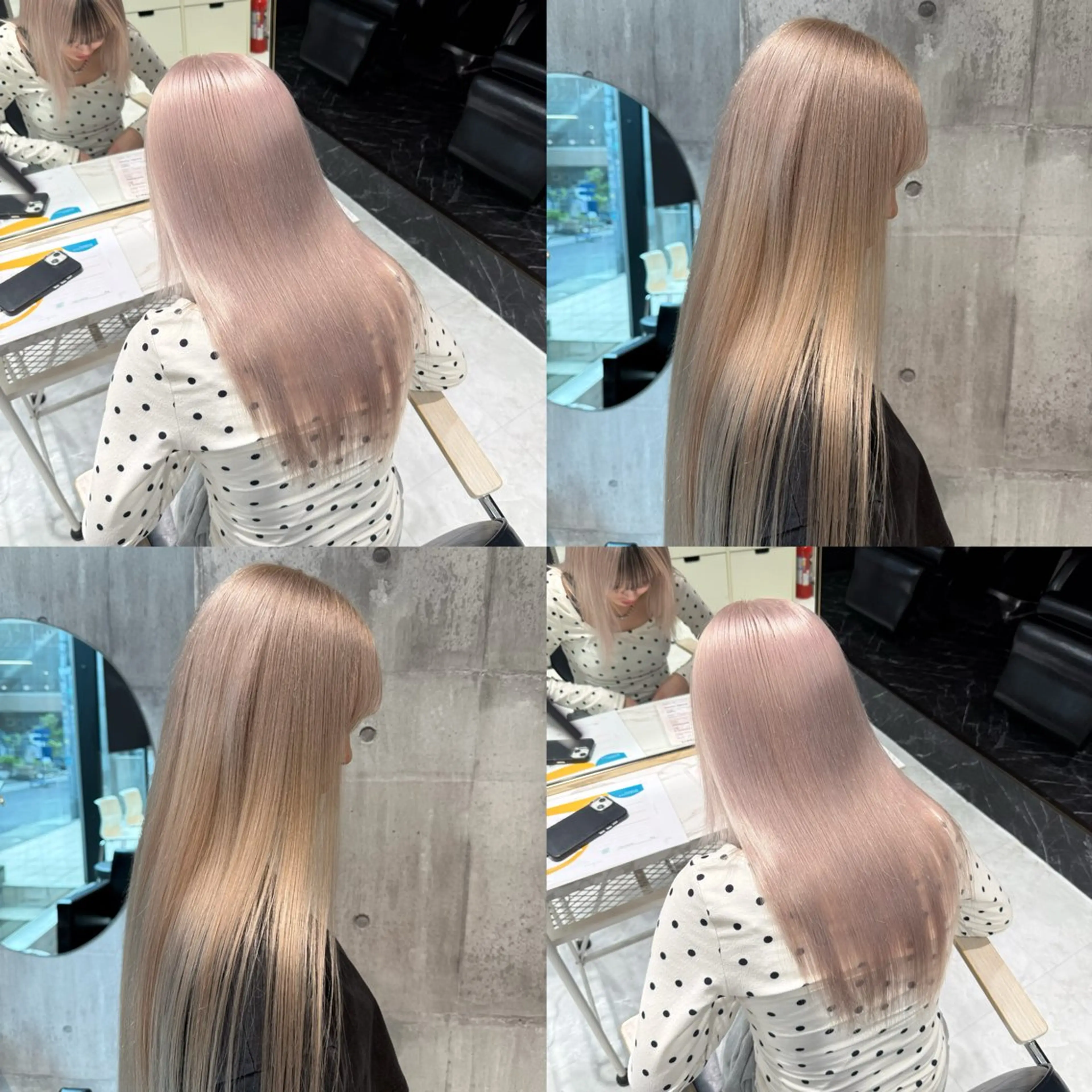 セミロング カラー ヘアアレンジ ベージュカラー ブリーチ ブロンド デザインカラー ミルクティーベージュ ヘアカラー レイヤーカット/ カット特化/拓真のヘアスタイル