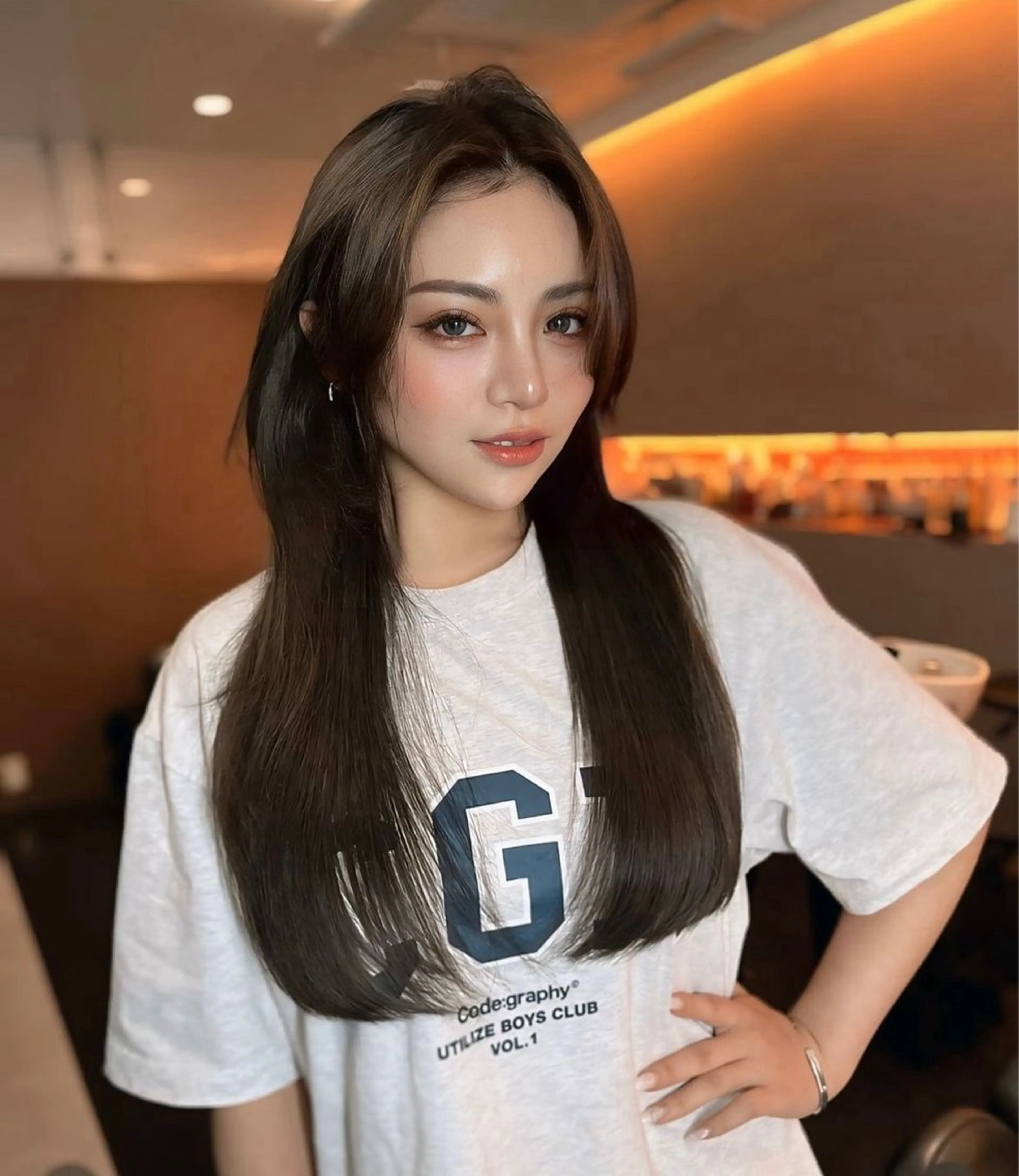 ロング カット トリートメント 海野翔吾🇨🇳 ワンホンレイヤーのヘアスタイル