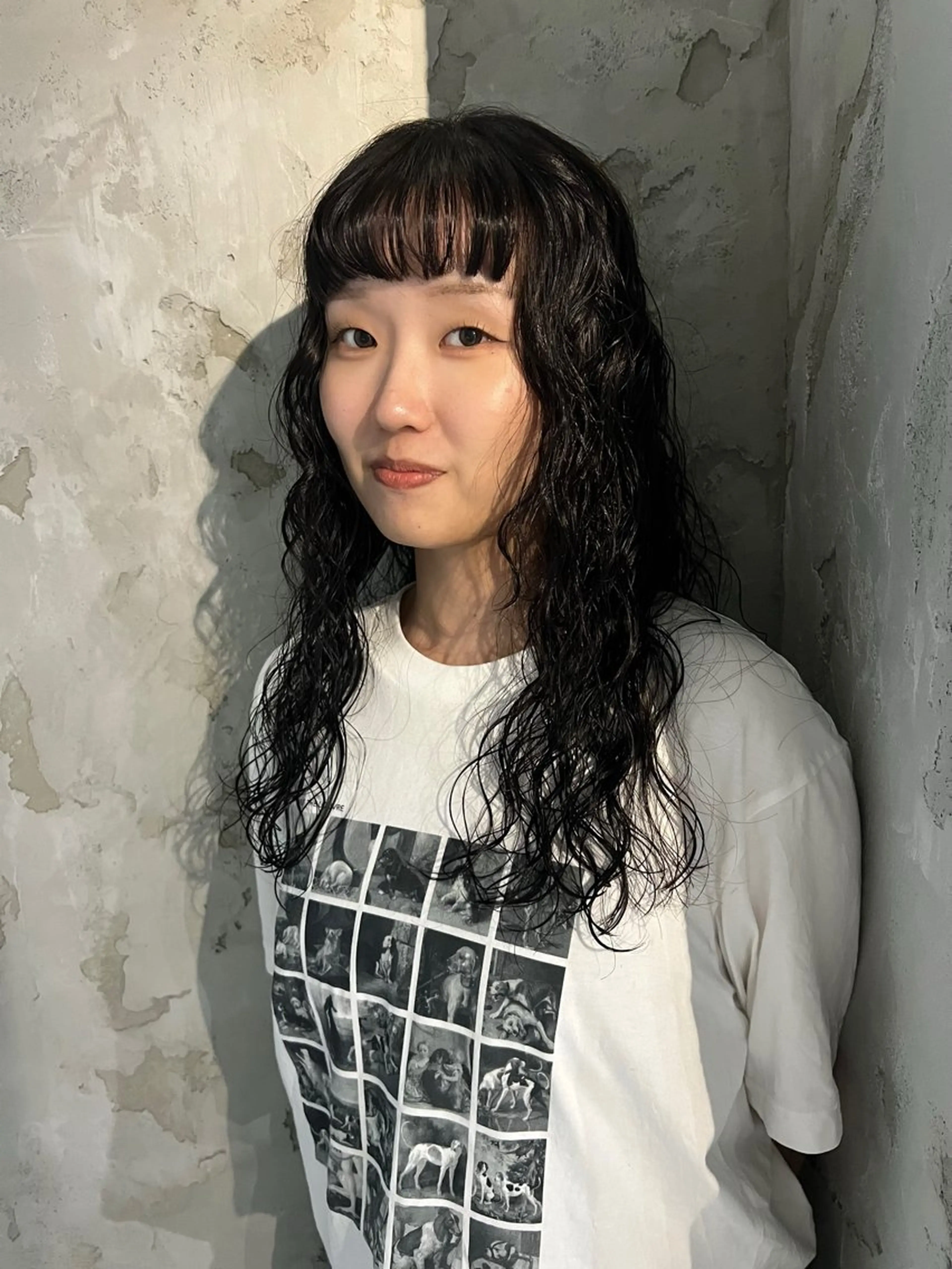 ロング パーマ カット パーマ nishibu ayukaのヘアスタイル