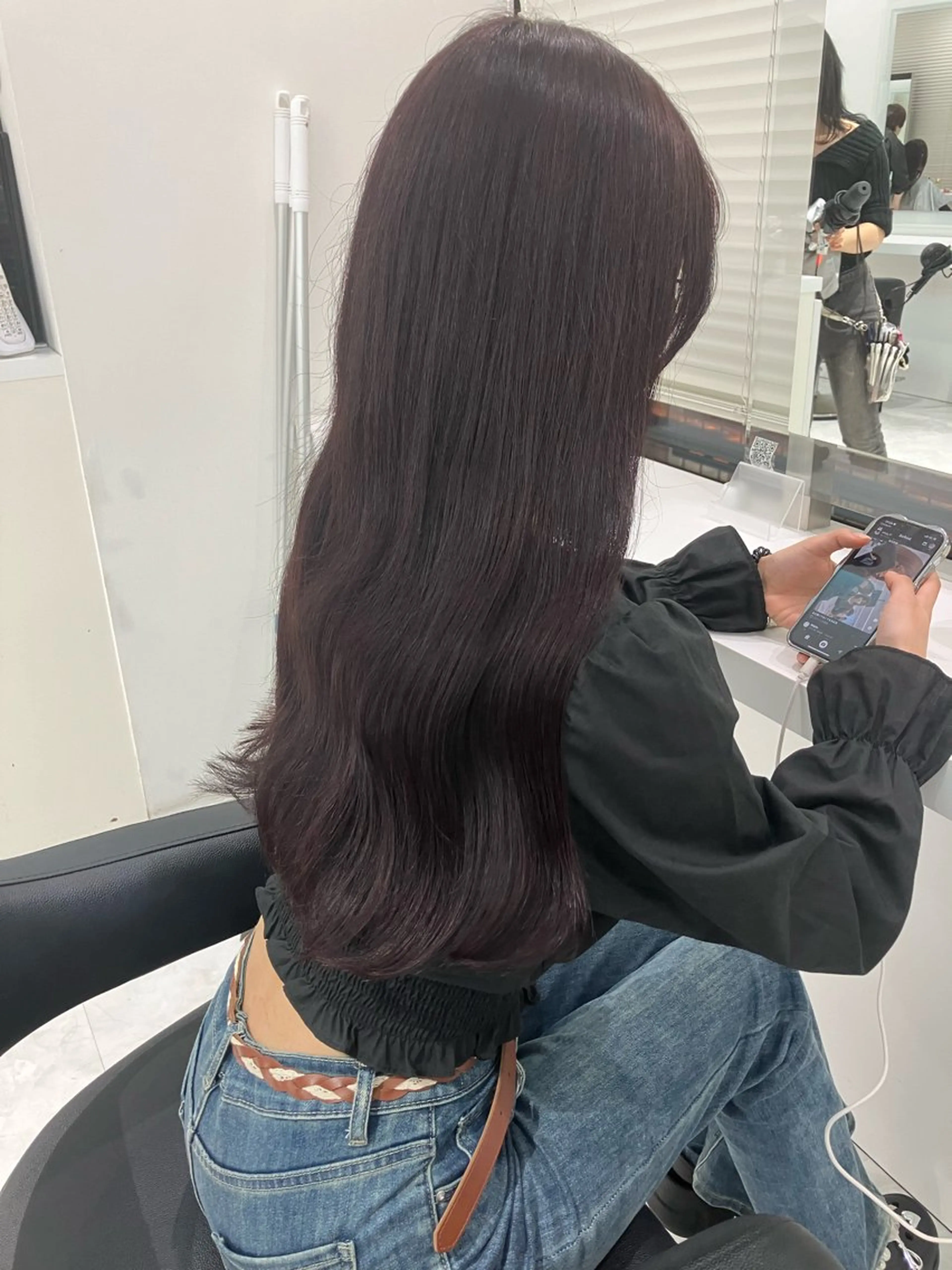 ロング カラー ヘアアレンジ 🫧透明感ラベンダー 似合わせ🫧あい🫧のヘアスタイル