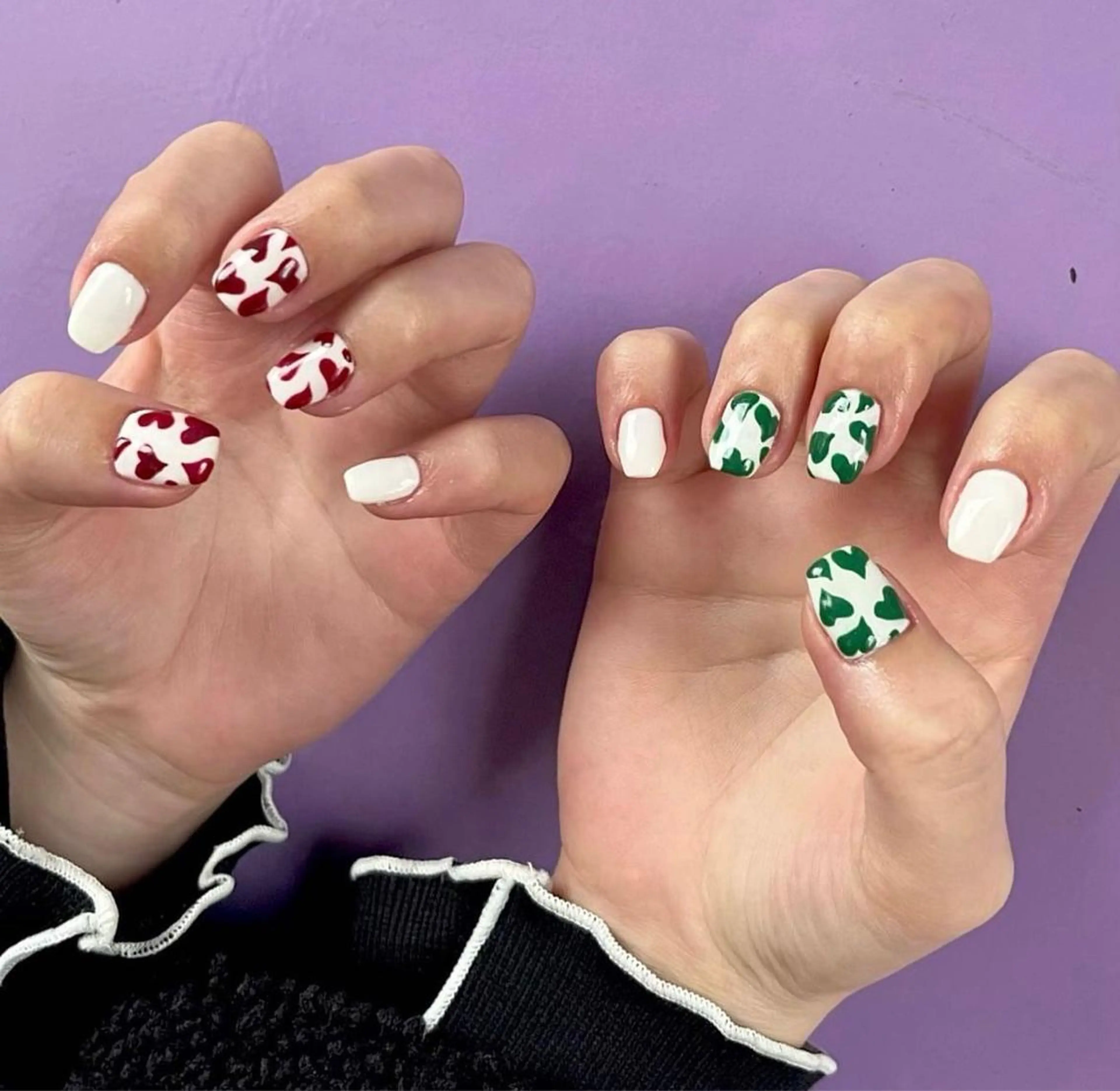 ネイル フレンチネイル ハート キラキラネイル 韓国ネイル ミラーネイル ハンドネイル Salon Ｋのネイルデザイン