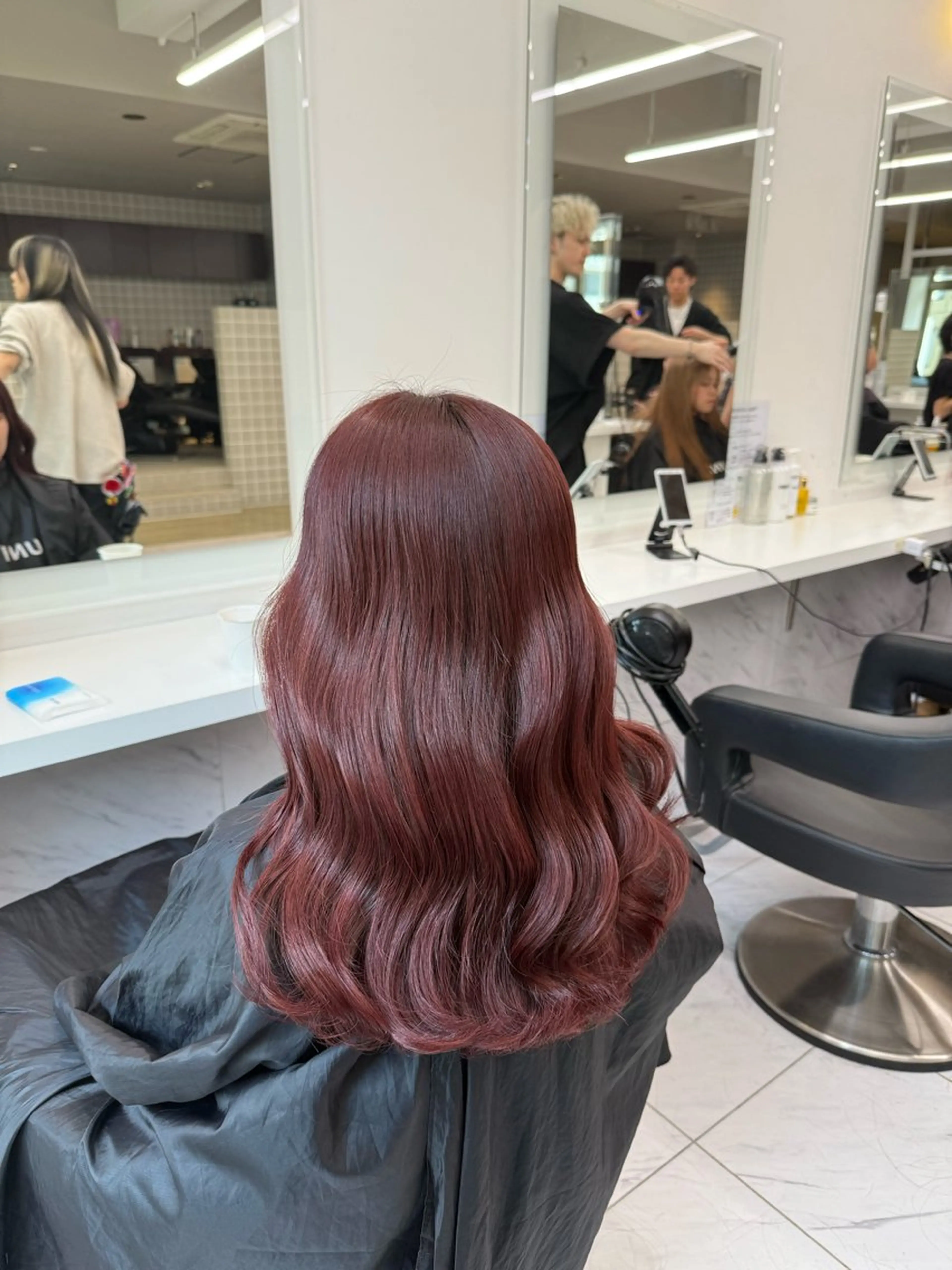 ロング カラー ヘアアレンジ ヘアカラー トリートメント ヘッドスパ 💗暖色特化ピンク/ 赤髪💗HARUNAのヘアスタイル