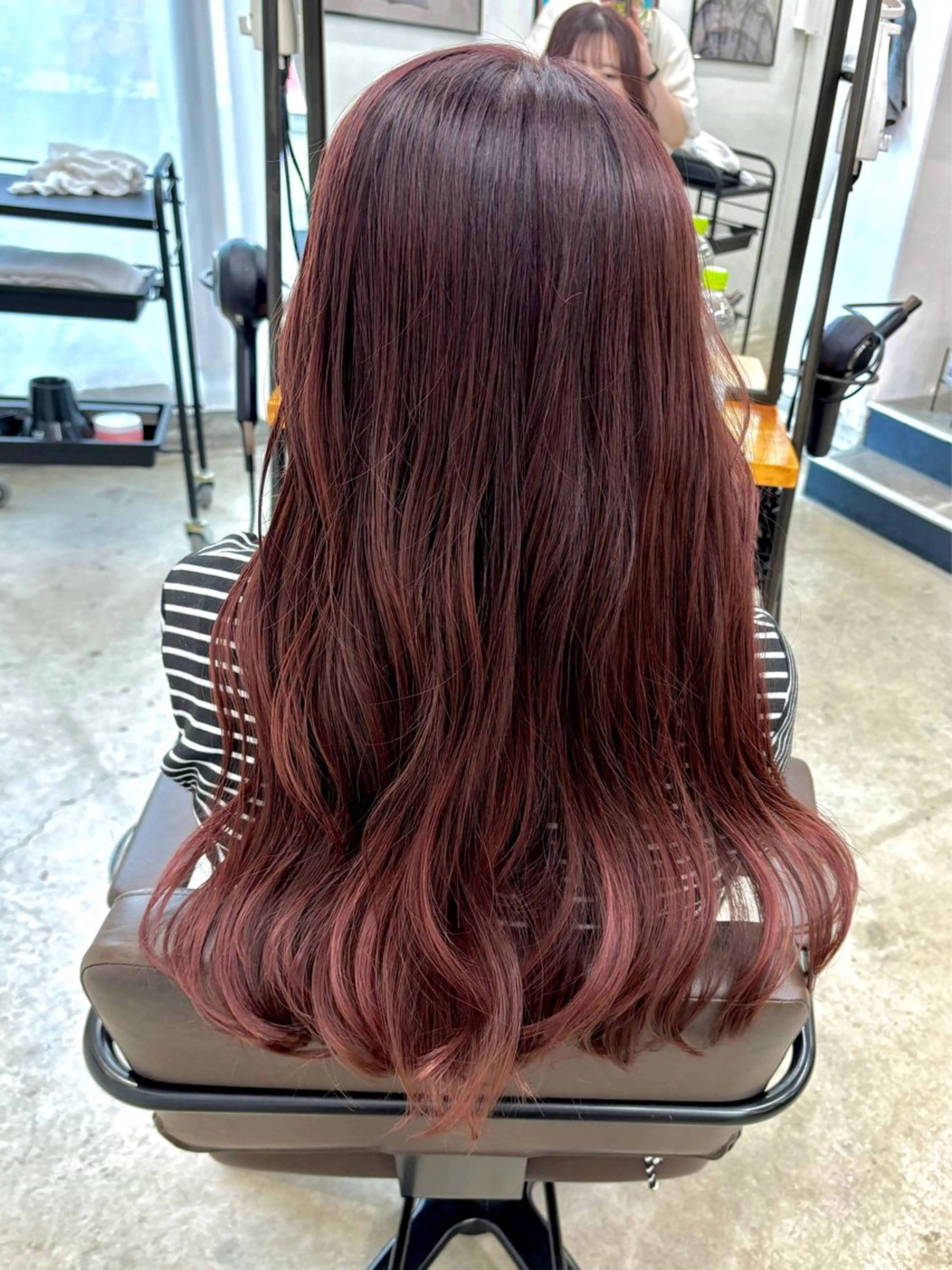 ロング カラー ブリーチ ブラウンカラー カシス 透明感カラー ラベンダーカラー ヘアカラー 暖色カラー/天神/ ヘイマサクラのヘアスタイル