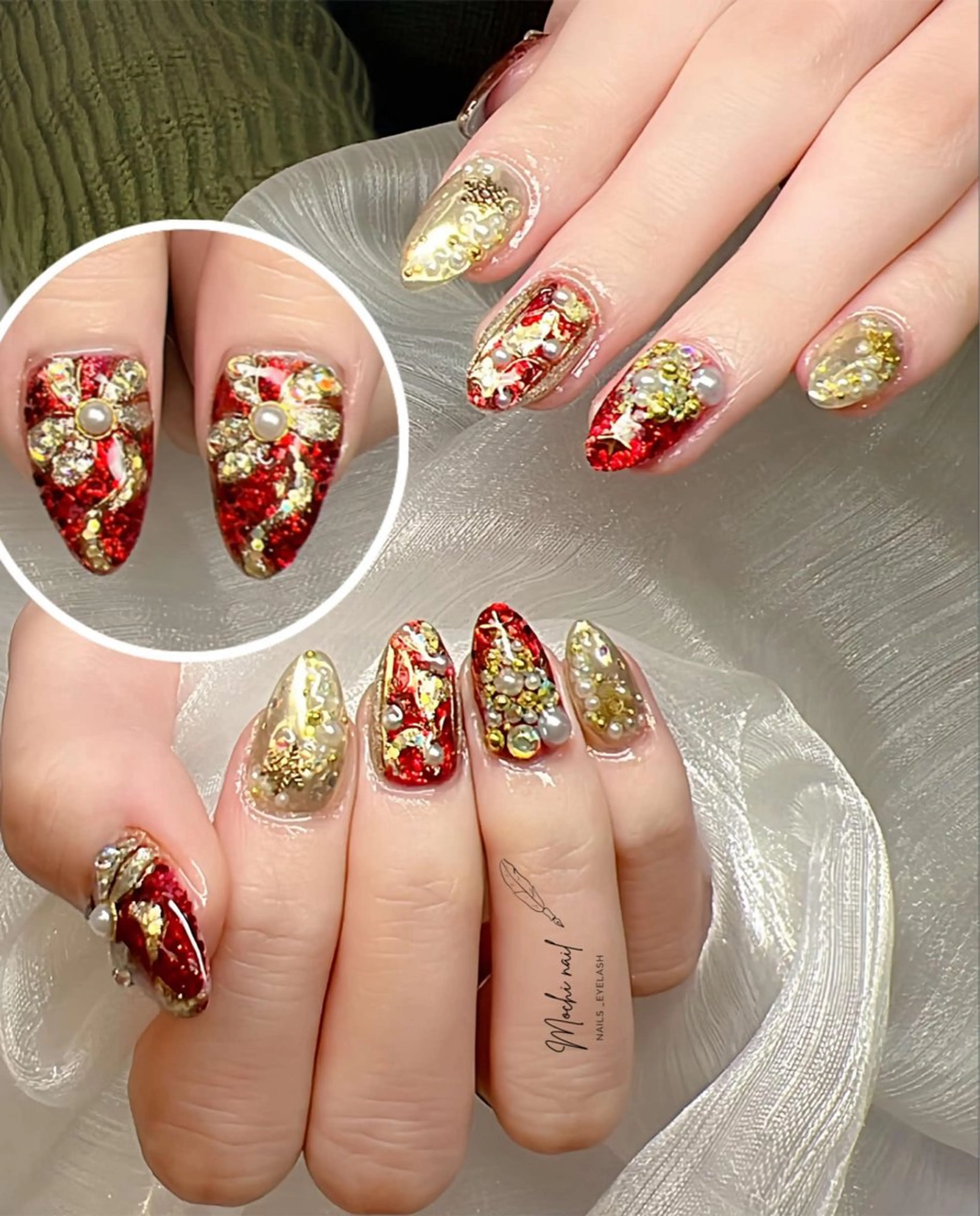 ネイル チークネイル ジェルネイル パラジェル スカルプネイル 春ネイル ハンドネイル MOCHI NAIL 川越東口のネイルデザイン