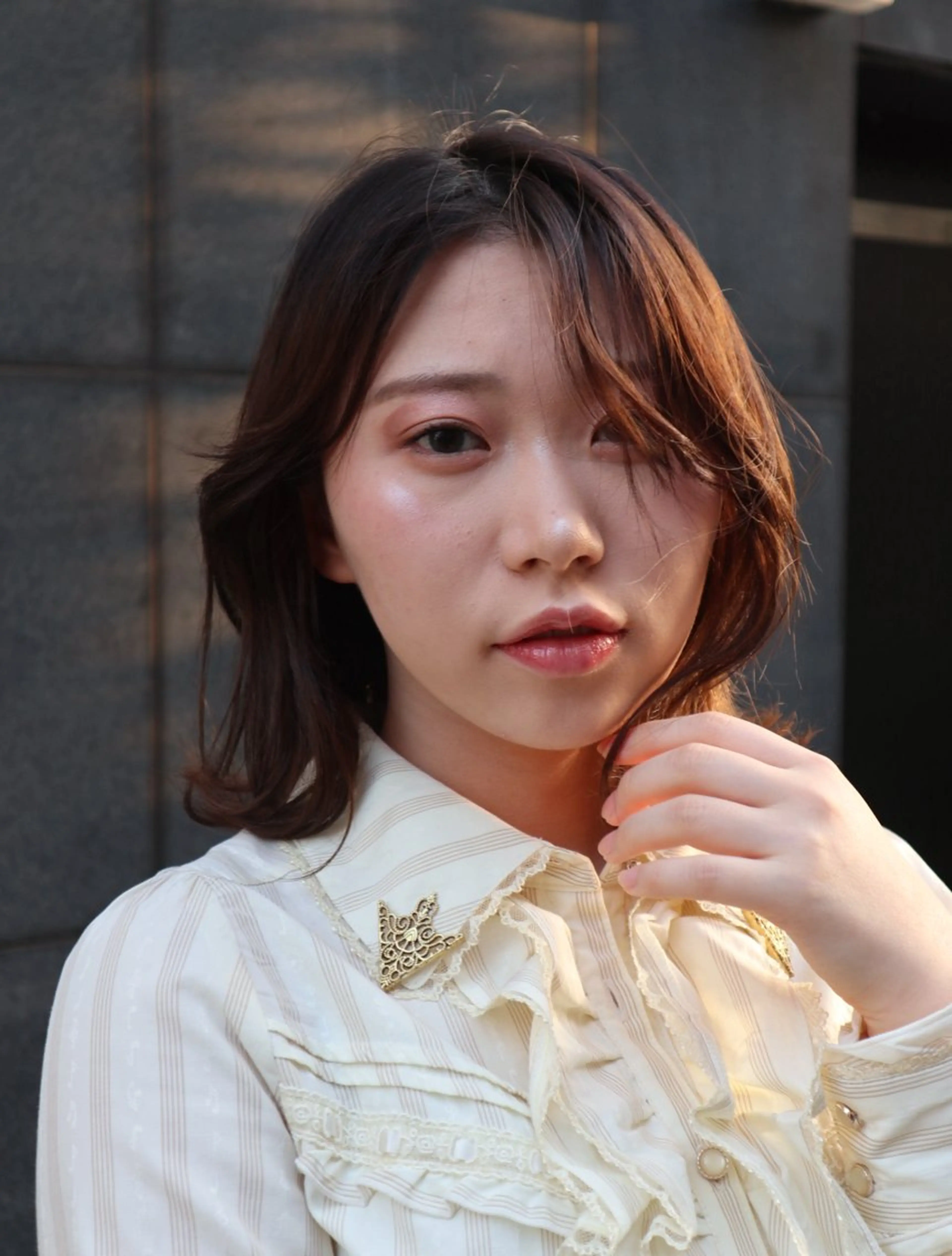 ミディアム くびれヘア ボブ/ハイトーン /KANOのヘアスタイル