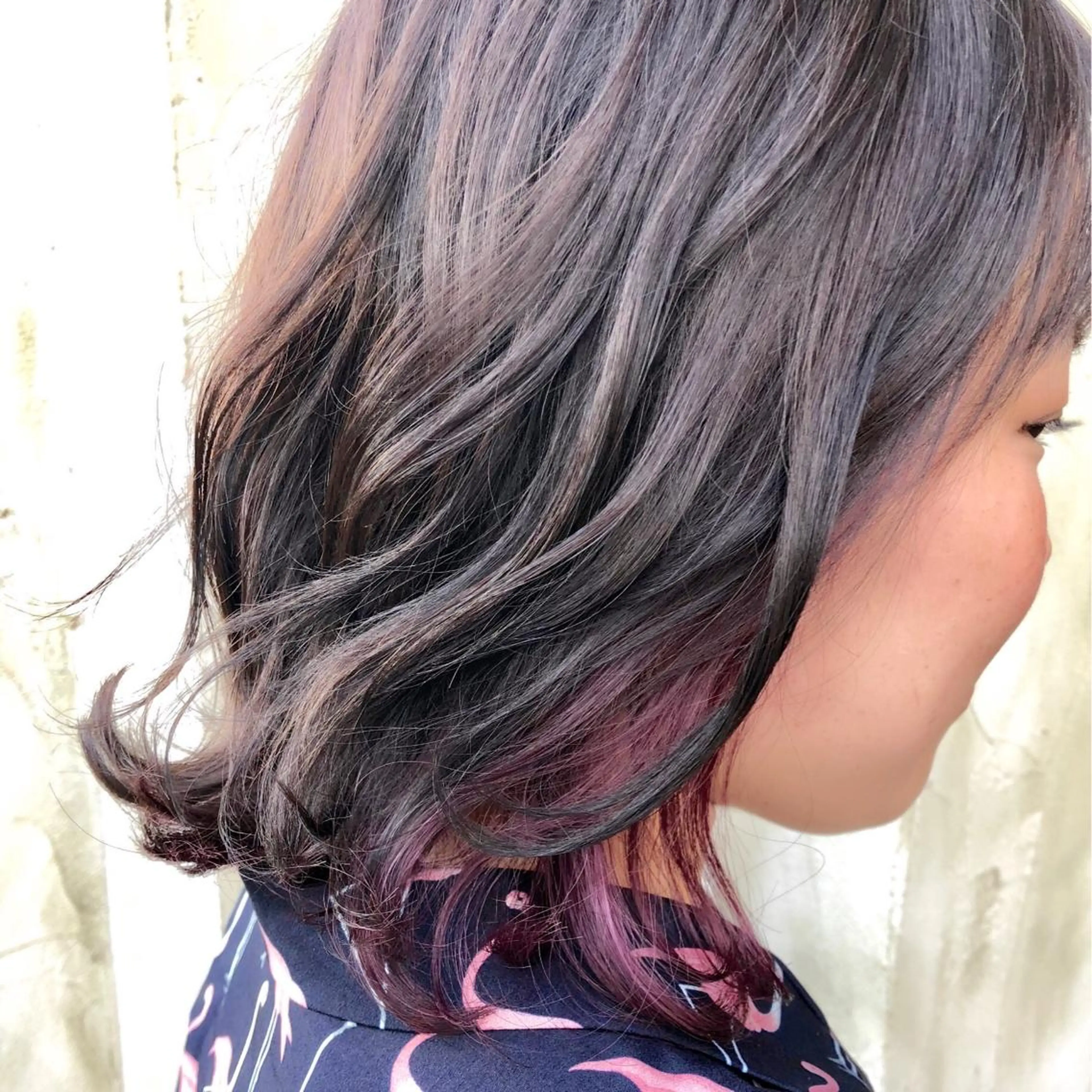 ミディアム 岩田 萌那のヘアスタイル