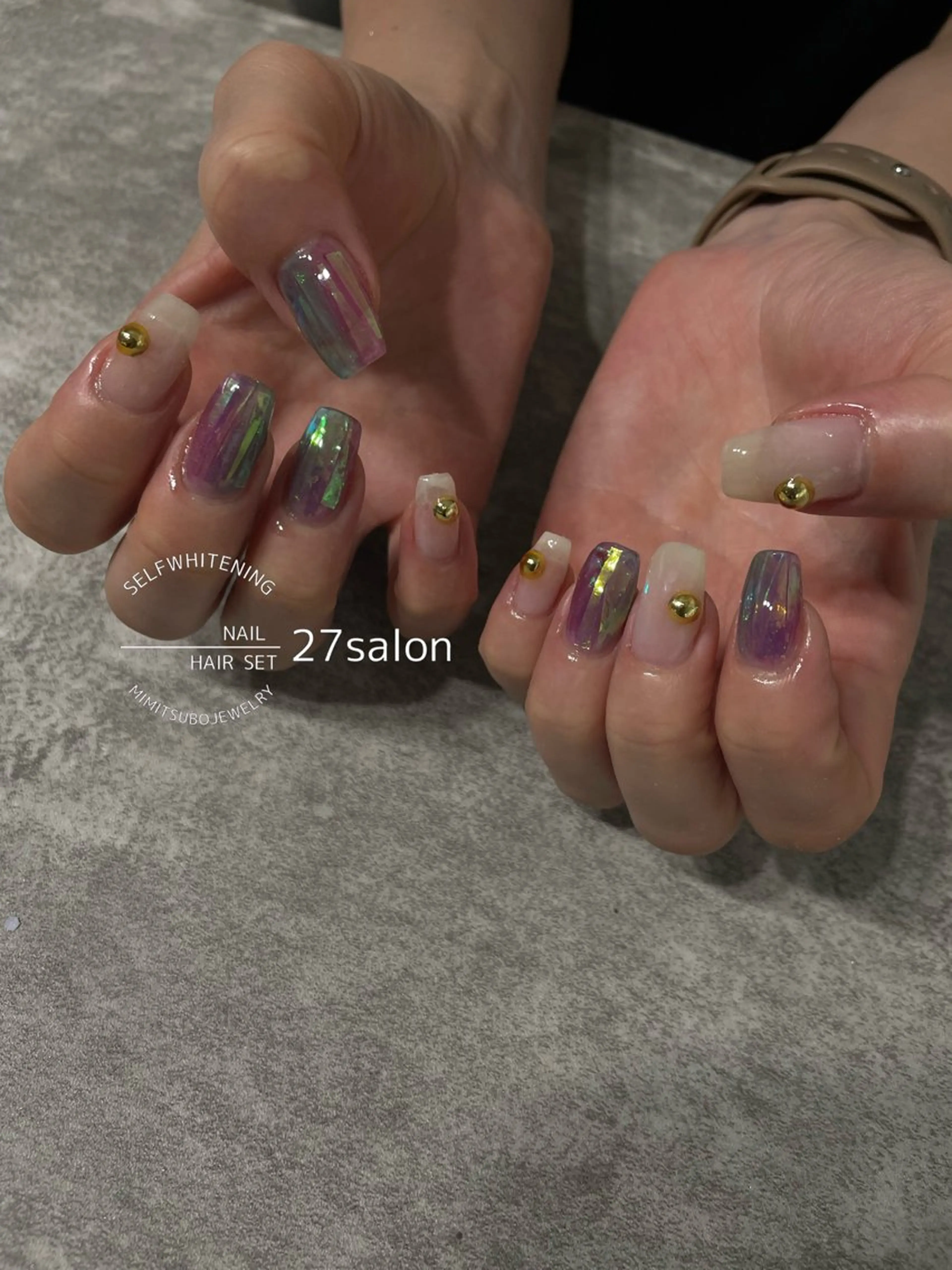 ネイル オーロラネイル 氷ネイル・うるうるネイル ハンドネイル 27salon yuinaのその他イメージ