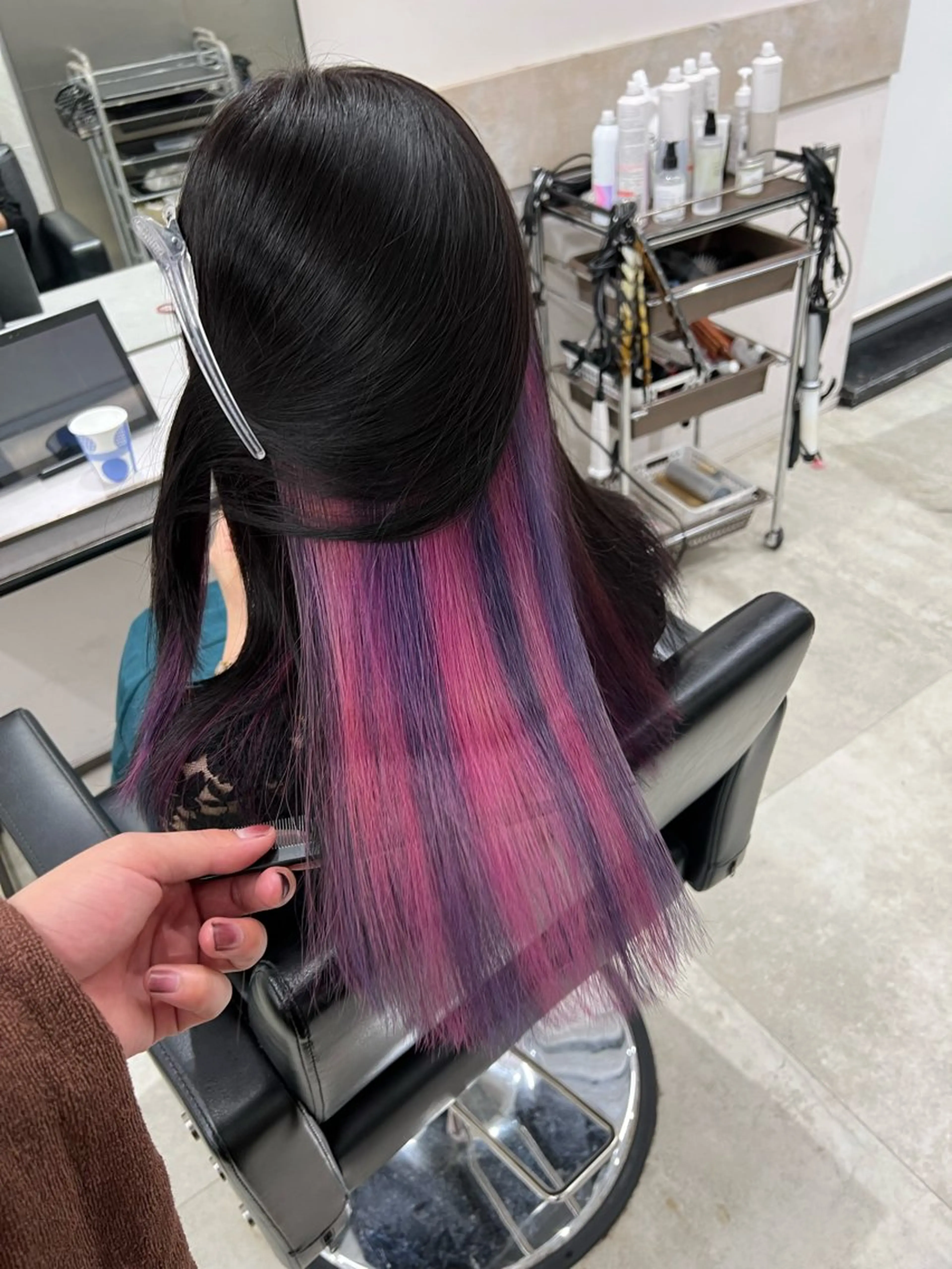 🙆大人気🙆インナーカラー🩷ウル艶最高級トリートメント✨前髪カットサービス✂️の写真