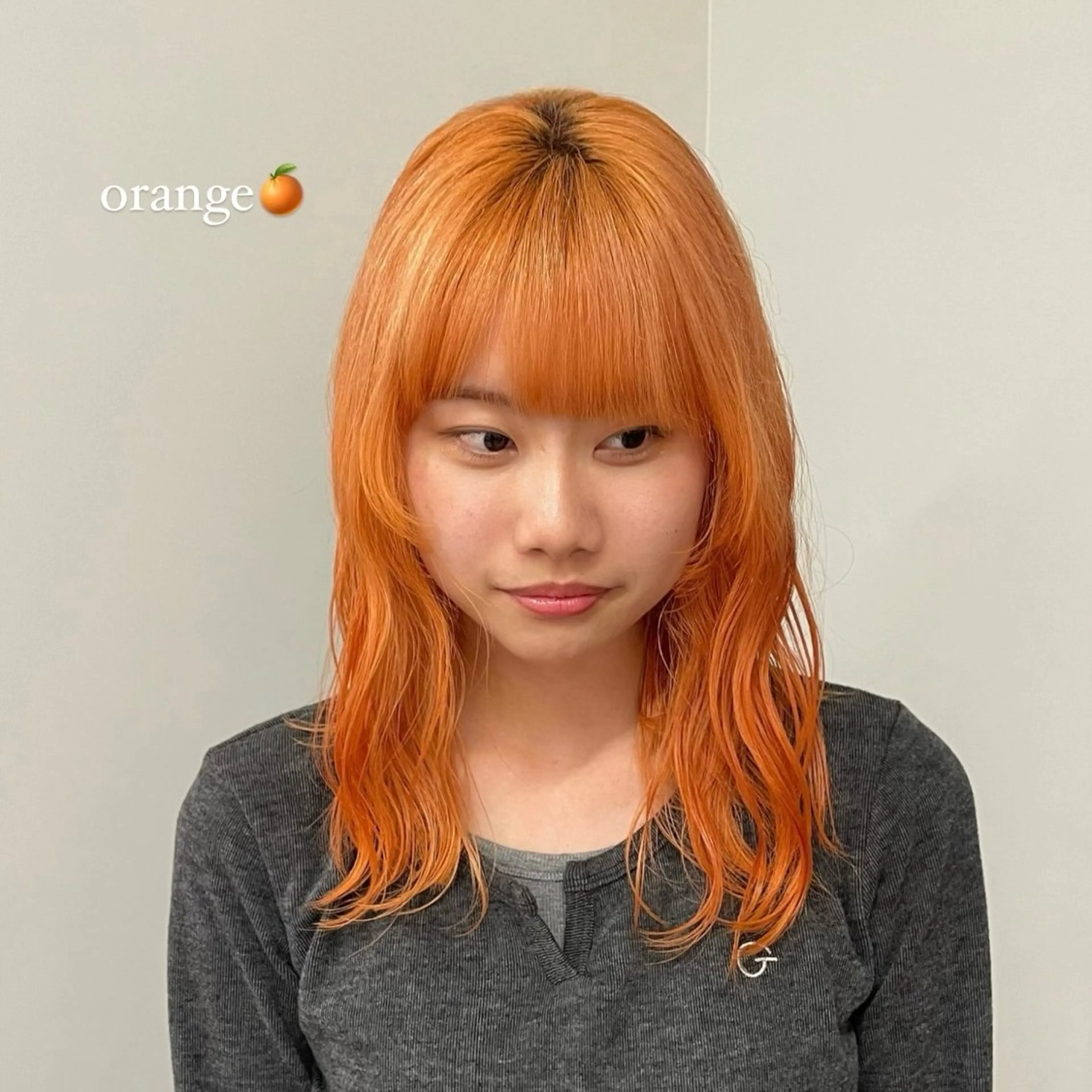 カラー オレンジ 蓑輪 璃央のヘアスタイル