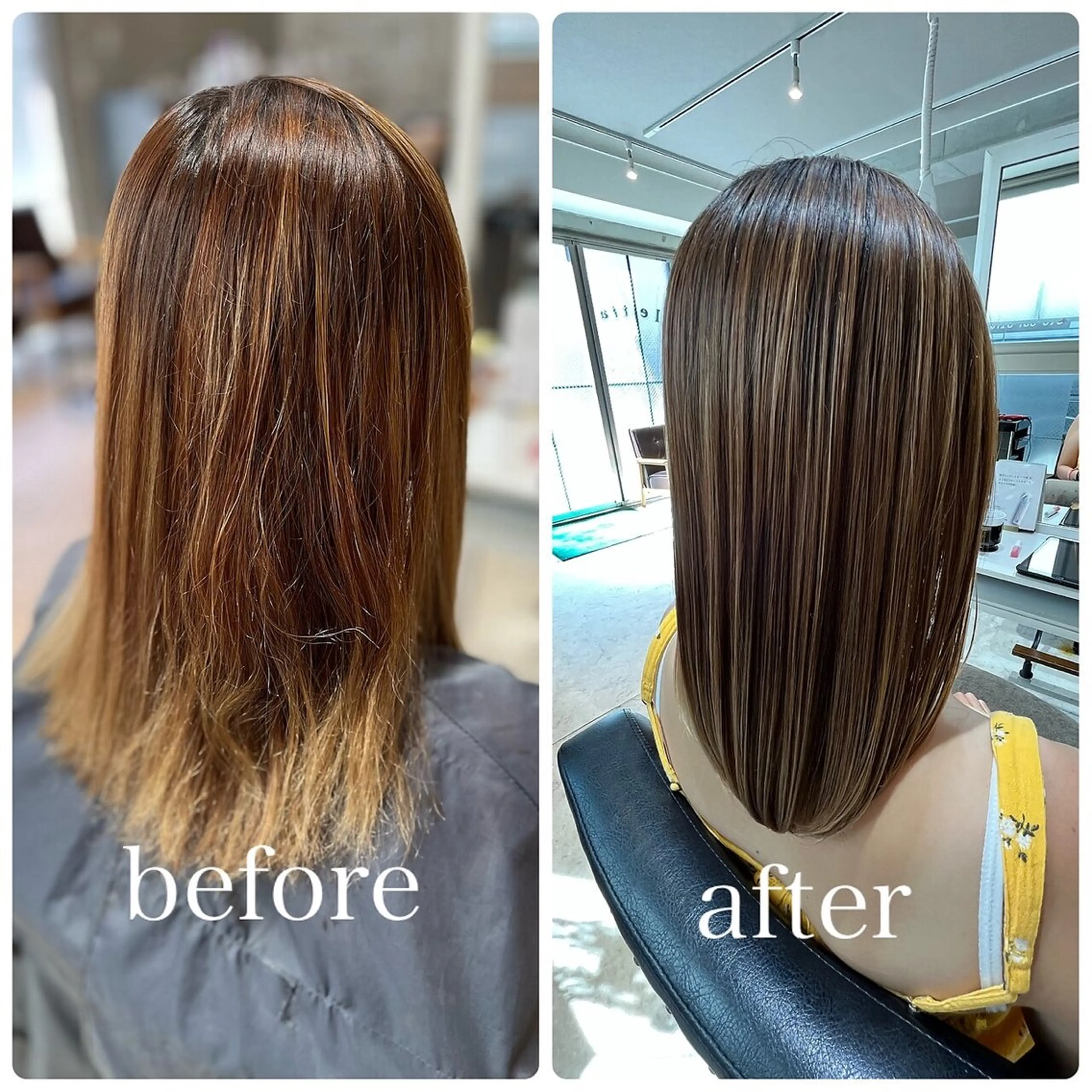 ミディアム カット ヘアカラー パーマ 縮毛矯正 トリートメント aletta 大森町のヘアスタイル