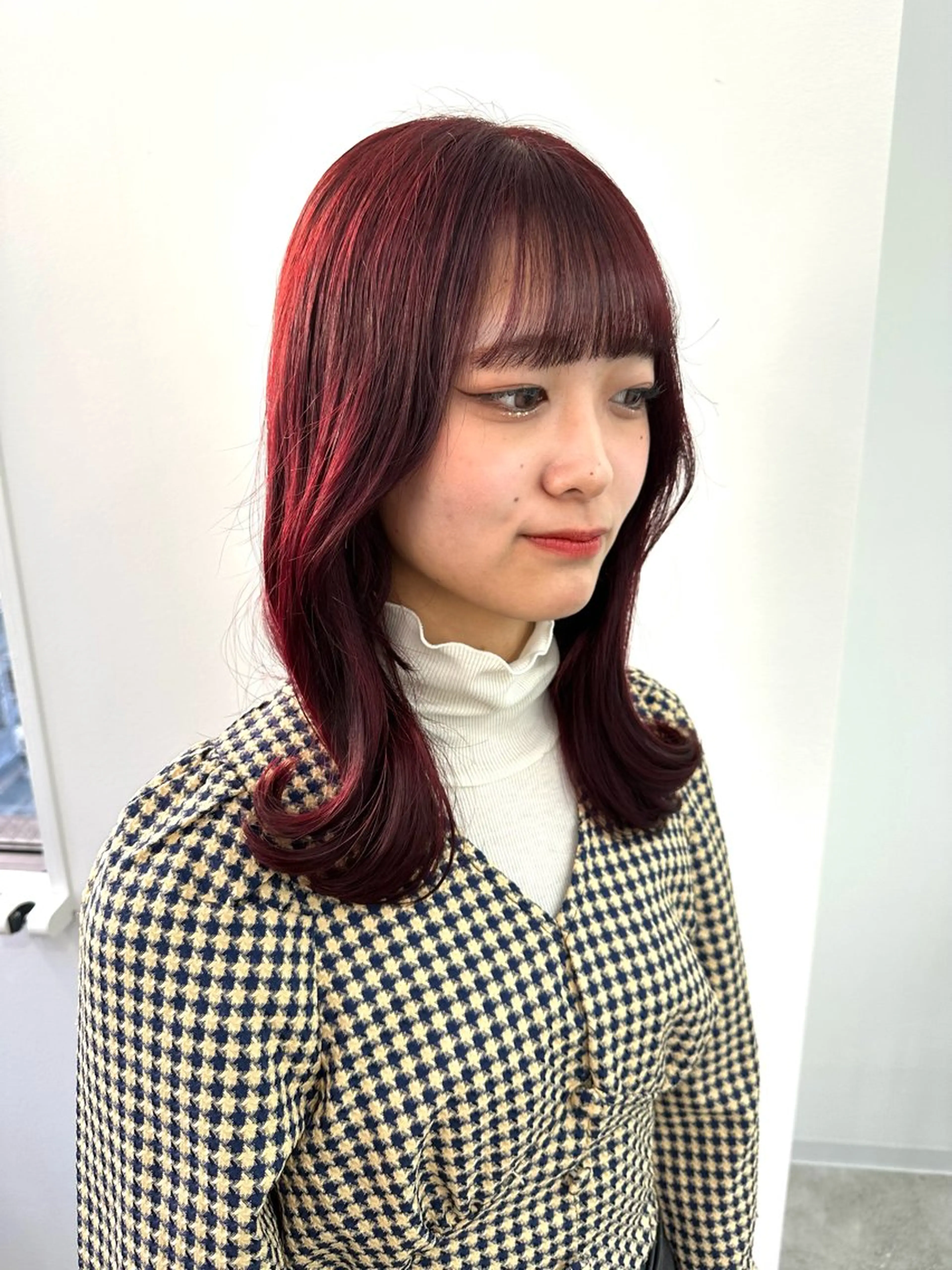 セミロング カラー カット ヘアカラー 🍒ワイン系 ウルフカット🍒拓未のヘアスタイル