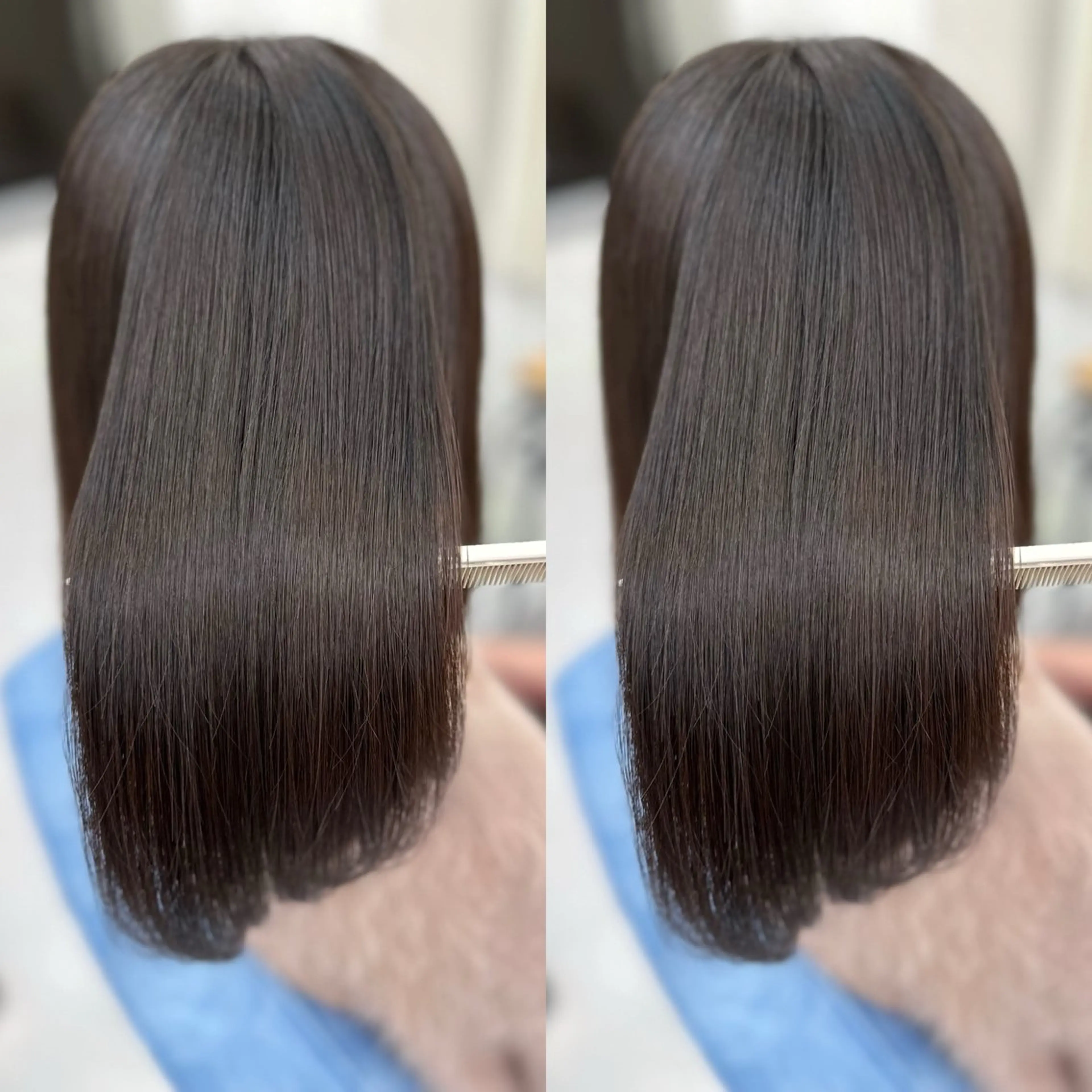 セミロング 髪質改善 縮毛矯正 トリートメント 酸性ストレート 酸熱トリートメント ヘアカラー トリートメント 縮毛矯正/髪質改善/ レイヤー代々木/木下のヘアスタイル