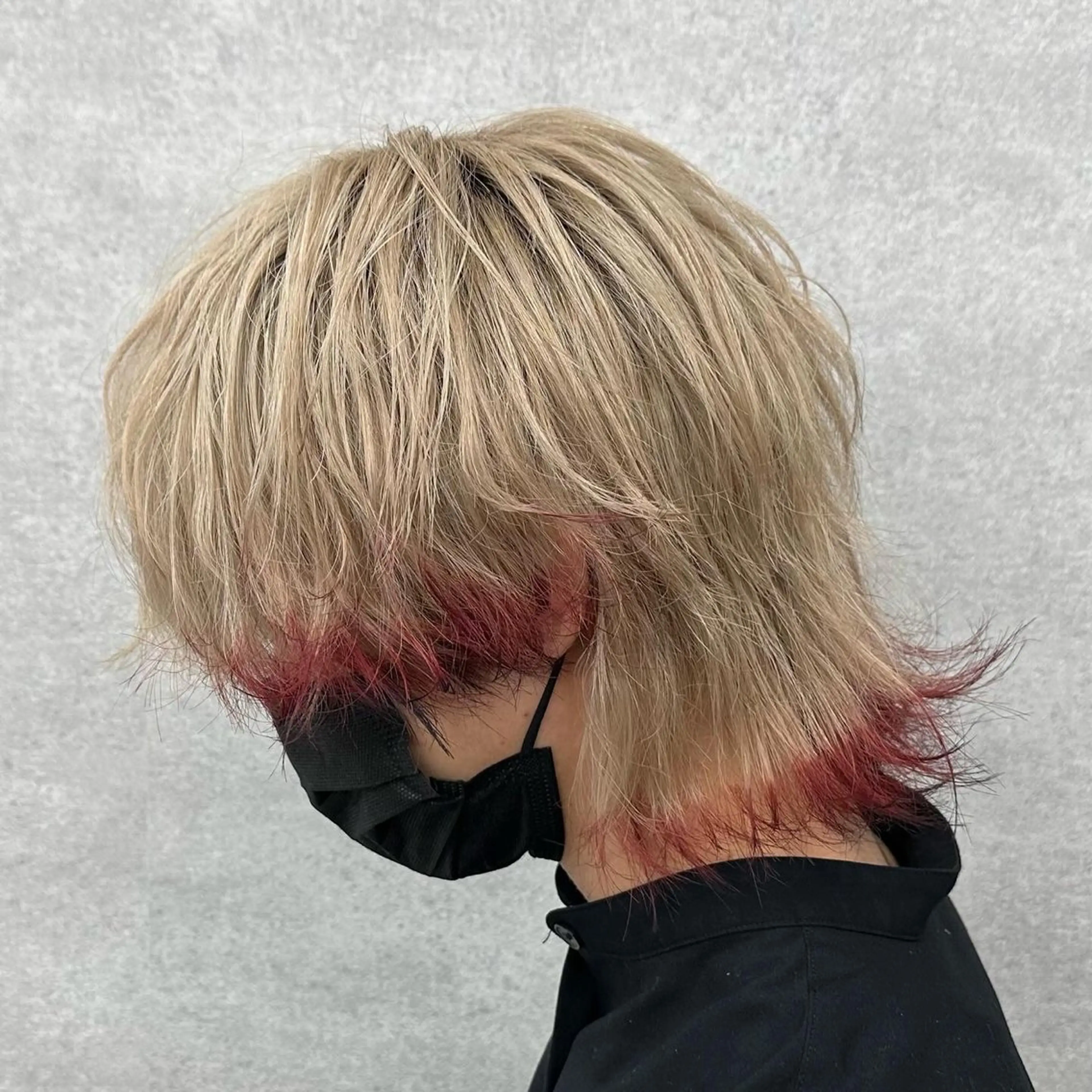 カラー メンズ メンズブリーチ メンズハイトーン メンズ韓国風 マッシュ メンズウルフカット メンズ特化💎 nayu❄️のヘアスタイル