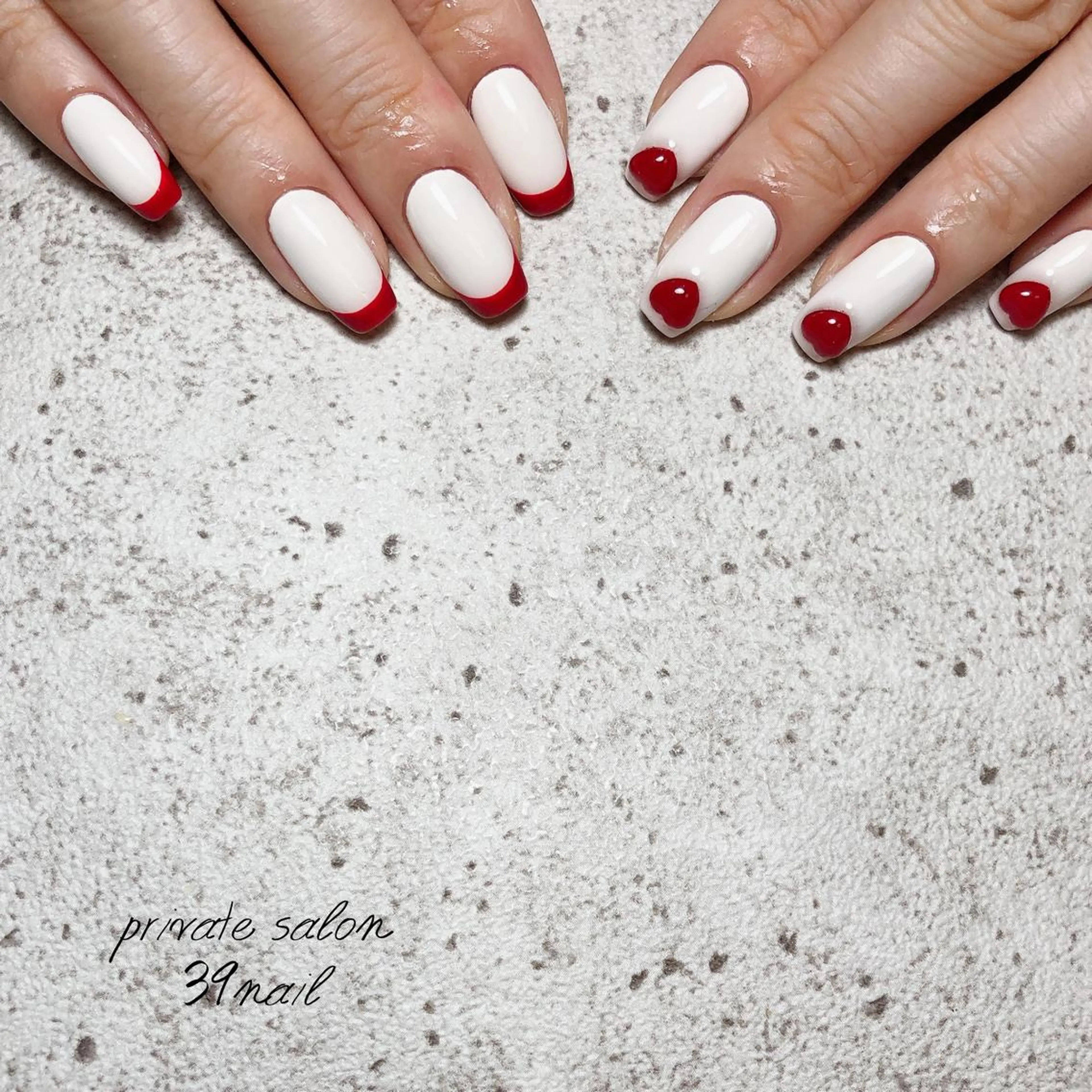 ミディアム ネイル バレンタイン ハンドネイル 京橋 【39nail】のネイルデザイン