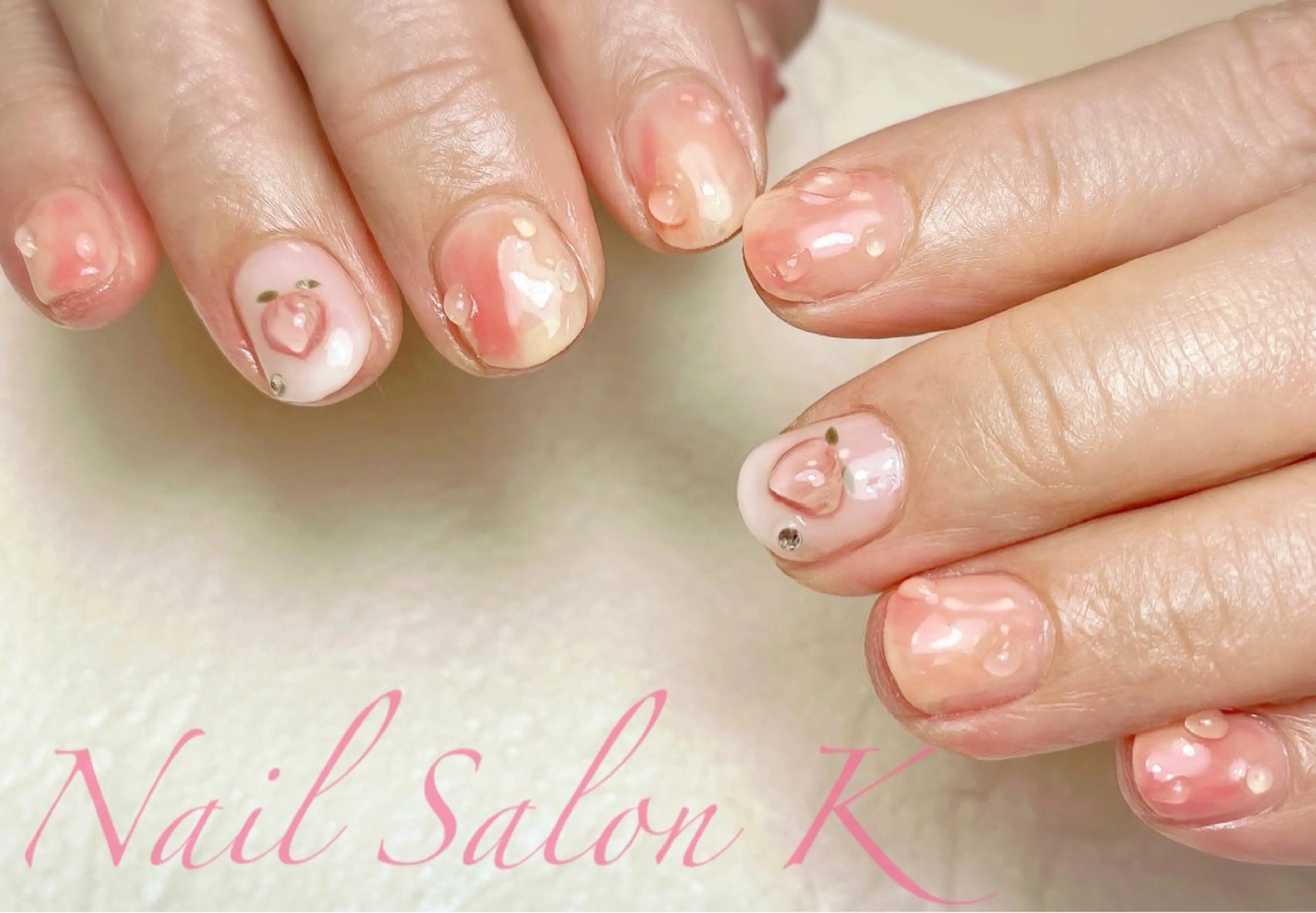 ネイル 持ち込み ニュアンスネイル ぷっくりネイル ハンドネイル Nail Salon K 🧸美爪育成のネイルデザイン