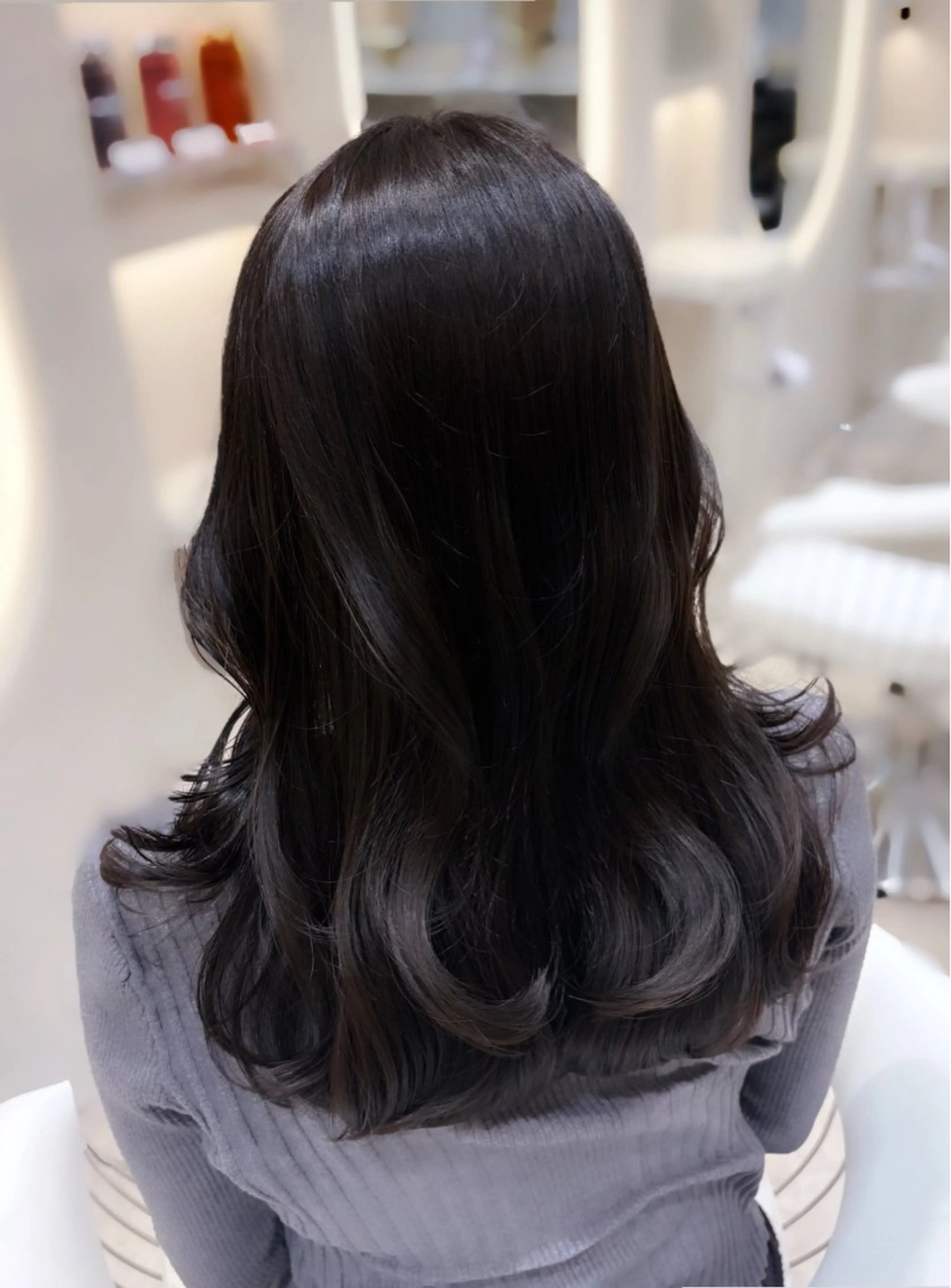 セミロング カット ヘアカラー トリートメント 上品♡韓国レイヤー ‎🤍のの‎🤍のヘアスタイル