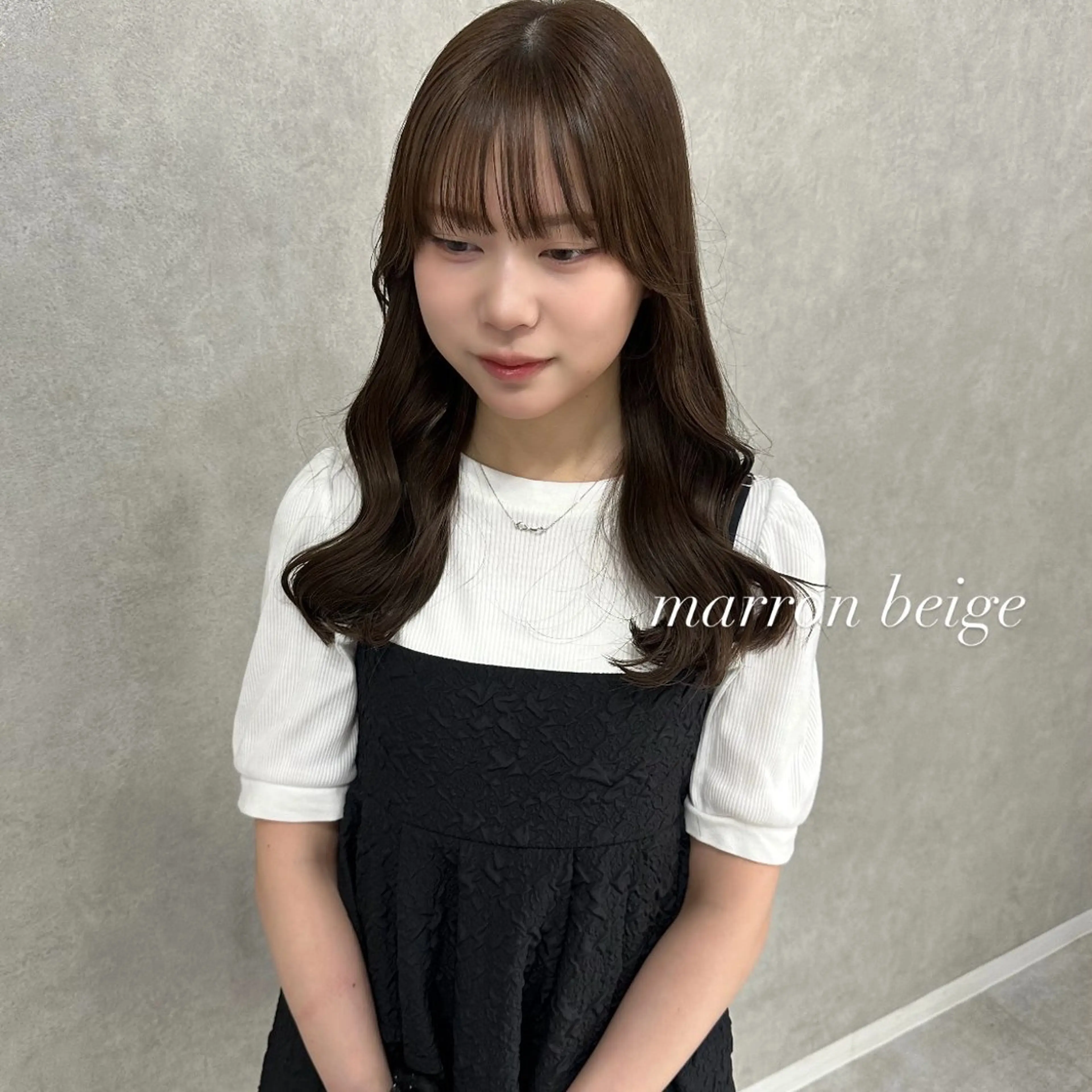 セミロング カラー カット ヘアカラー トリートメント Rinka/梅田/ 透け感カラー🤎のヘアスタイル