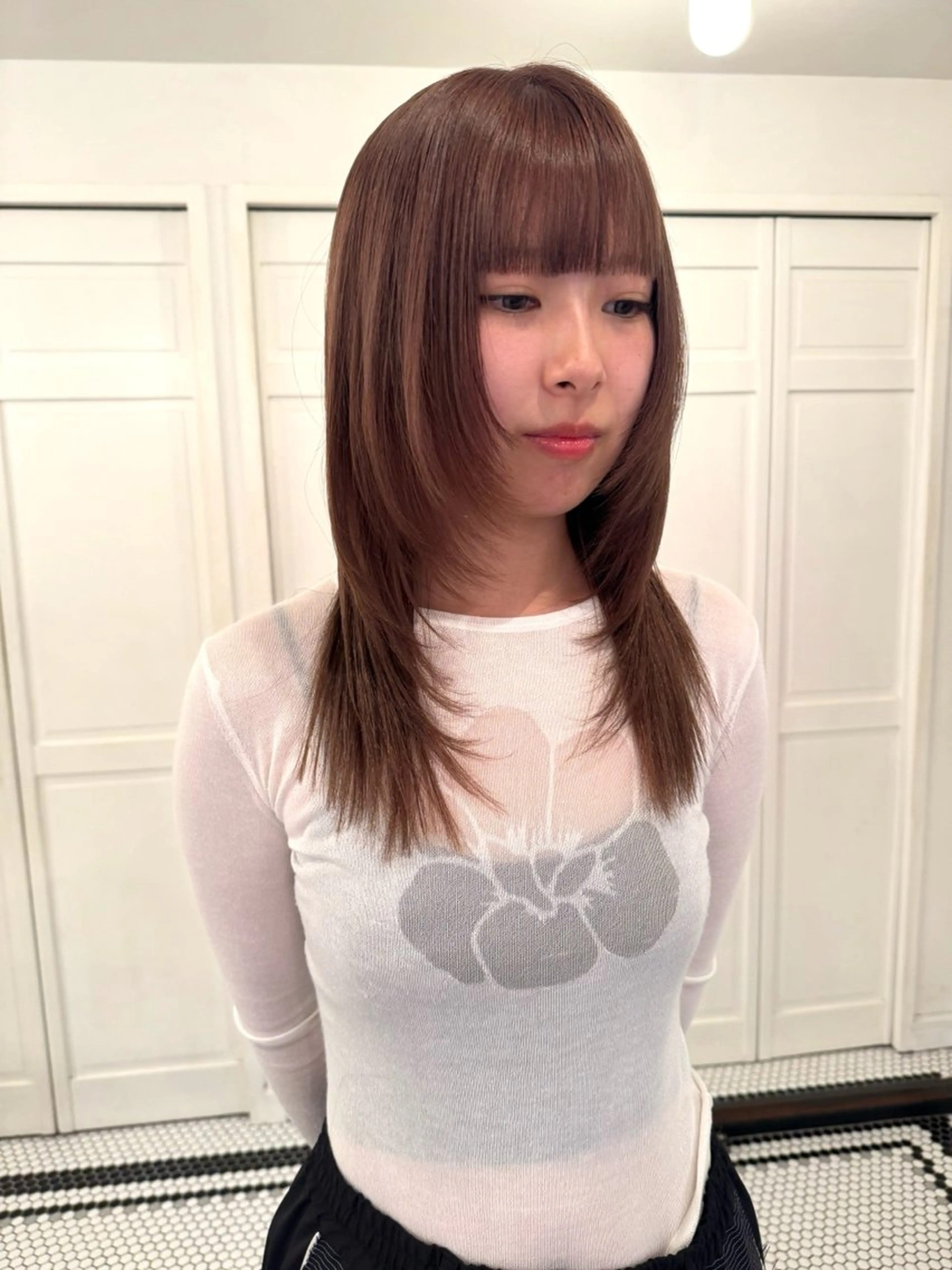 カラー ヘアカラー ブリーチカラー🎀 韓国風/寺門美優のヘアスタイル