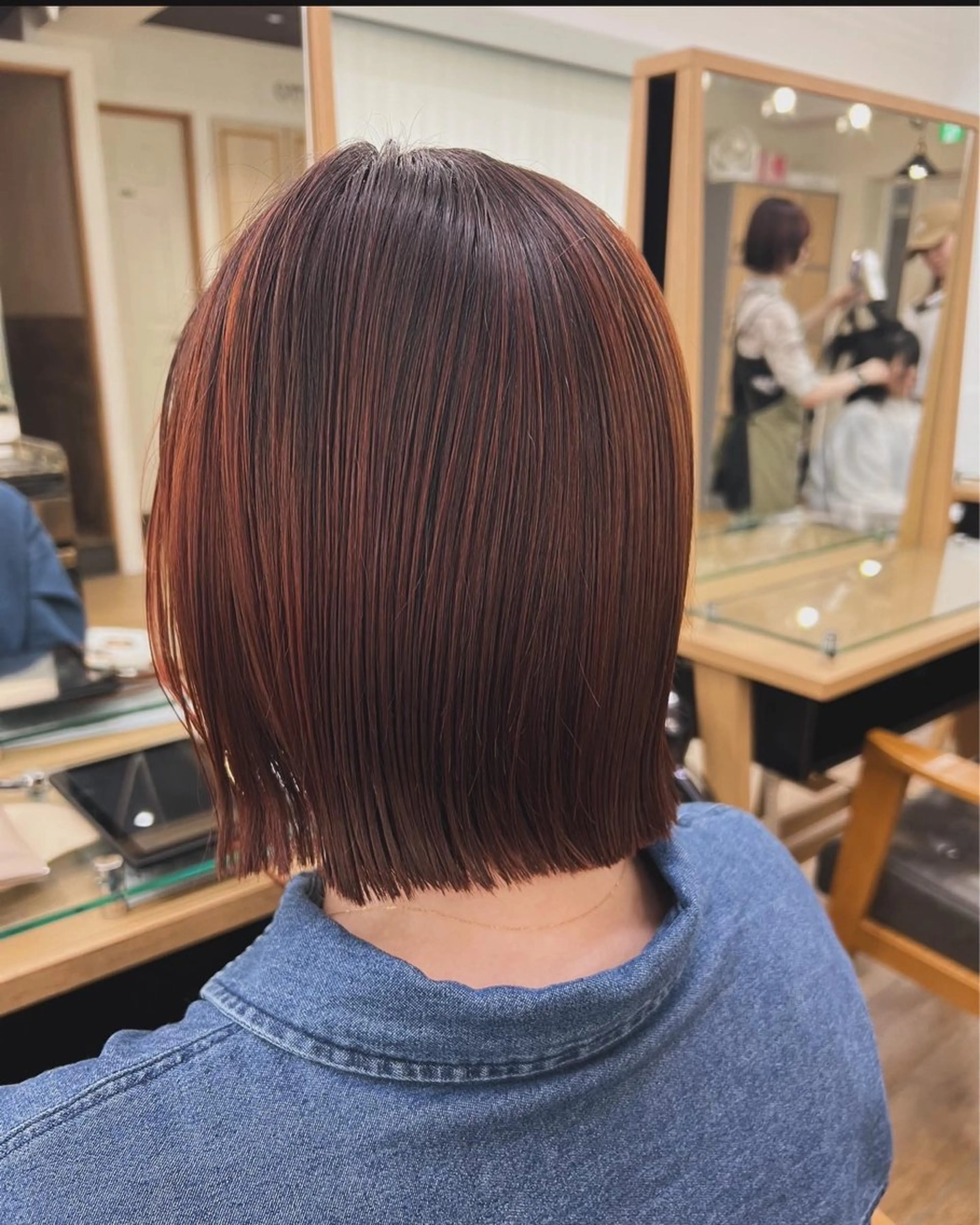 💙赤系暖色カラー＋ケアトリートメント　¥8800の写真