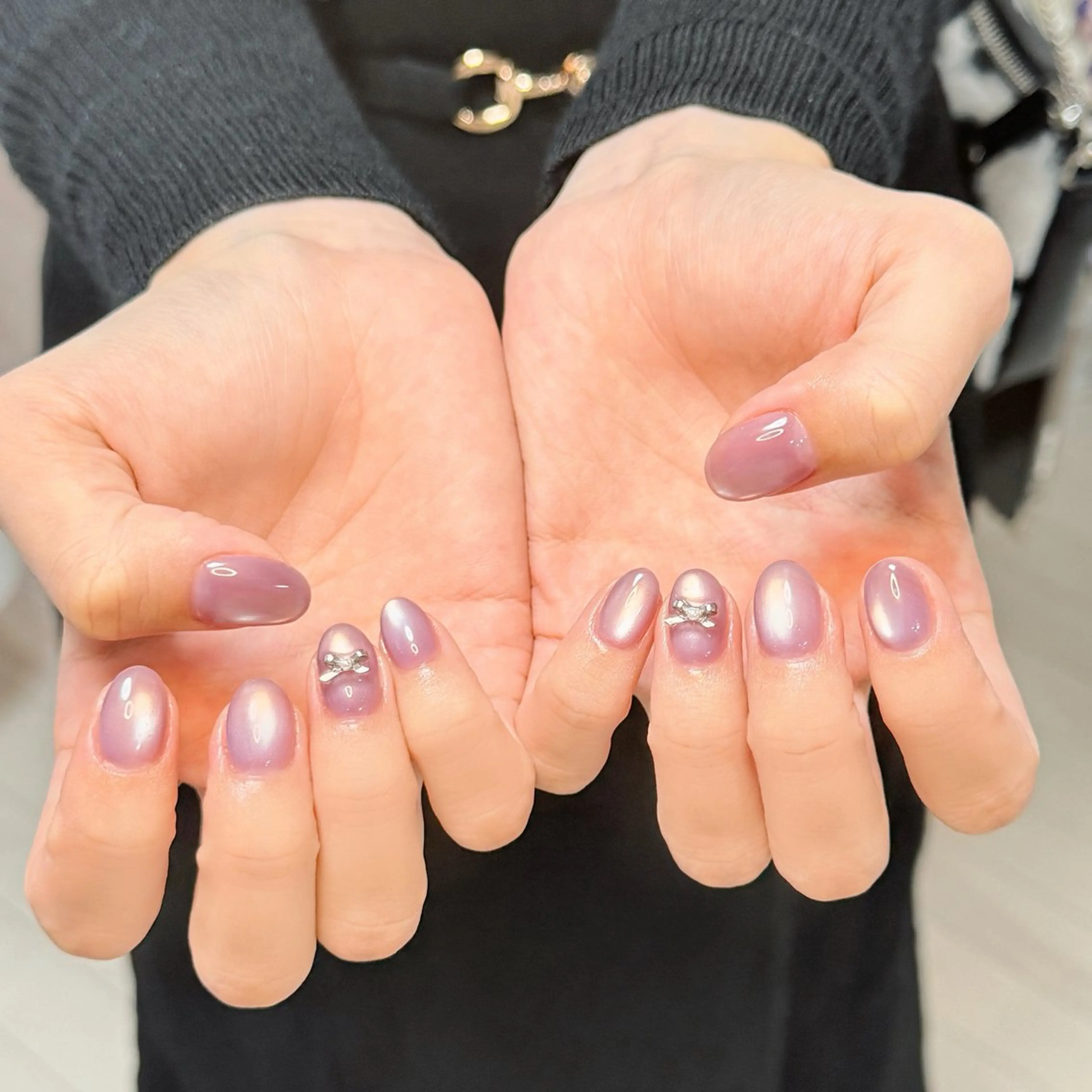 ネイル アートネイル オーロラネイル チークネイル フレンチネイル ガラスフレンチ ハンドネイル 🎀🎀YooLi Nail Salonのネイルデザイン