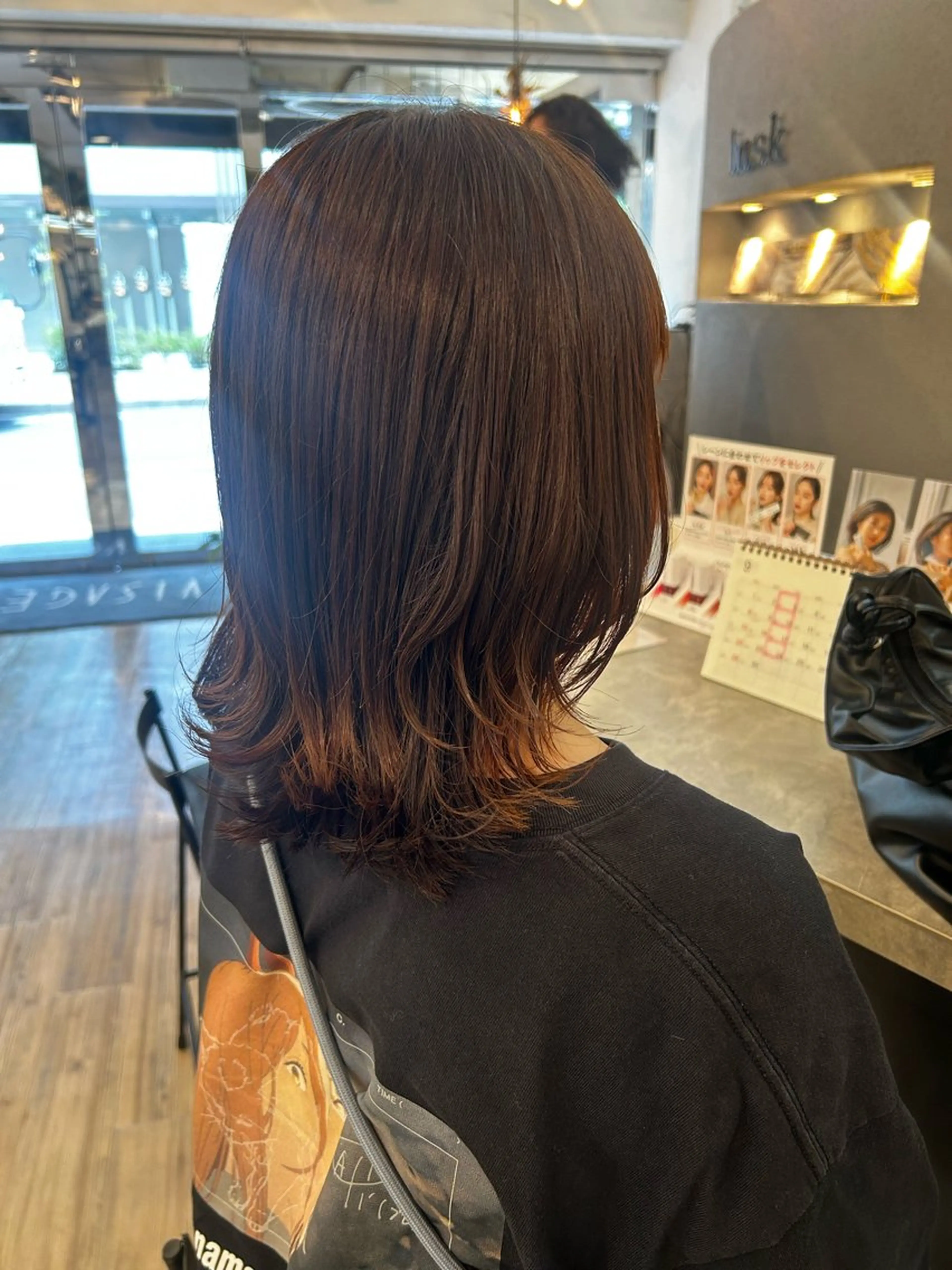ミディアム カラー ミナミ🩰デサインカ ラー♡ヘアセットのヘアスタイル