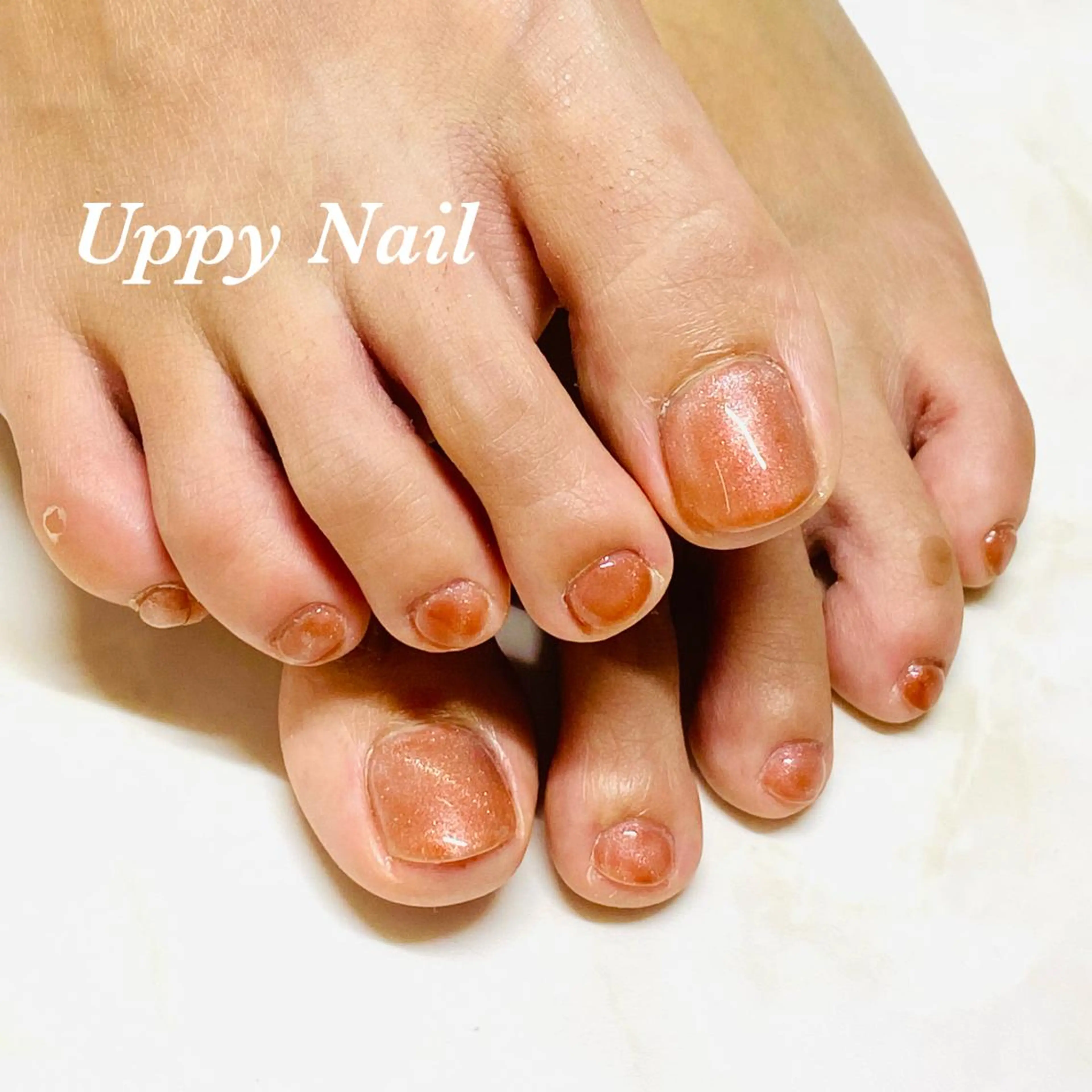 ネイル マグネットネイル オレンジ Uppy Nail ukyoのネイルデザイン