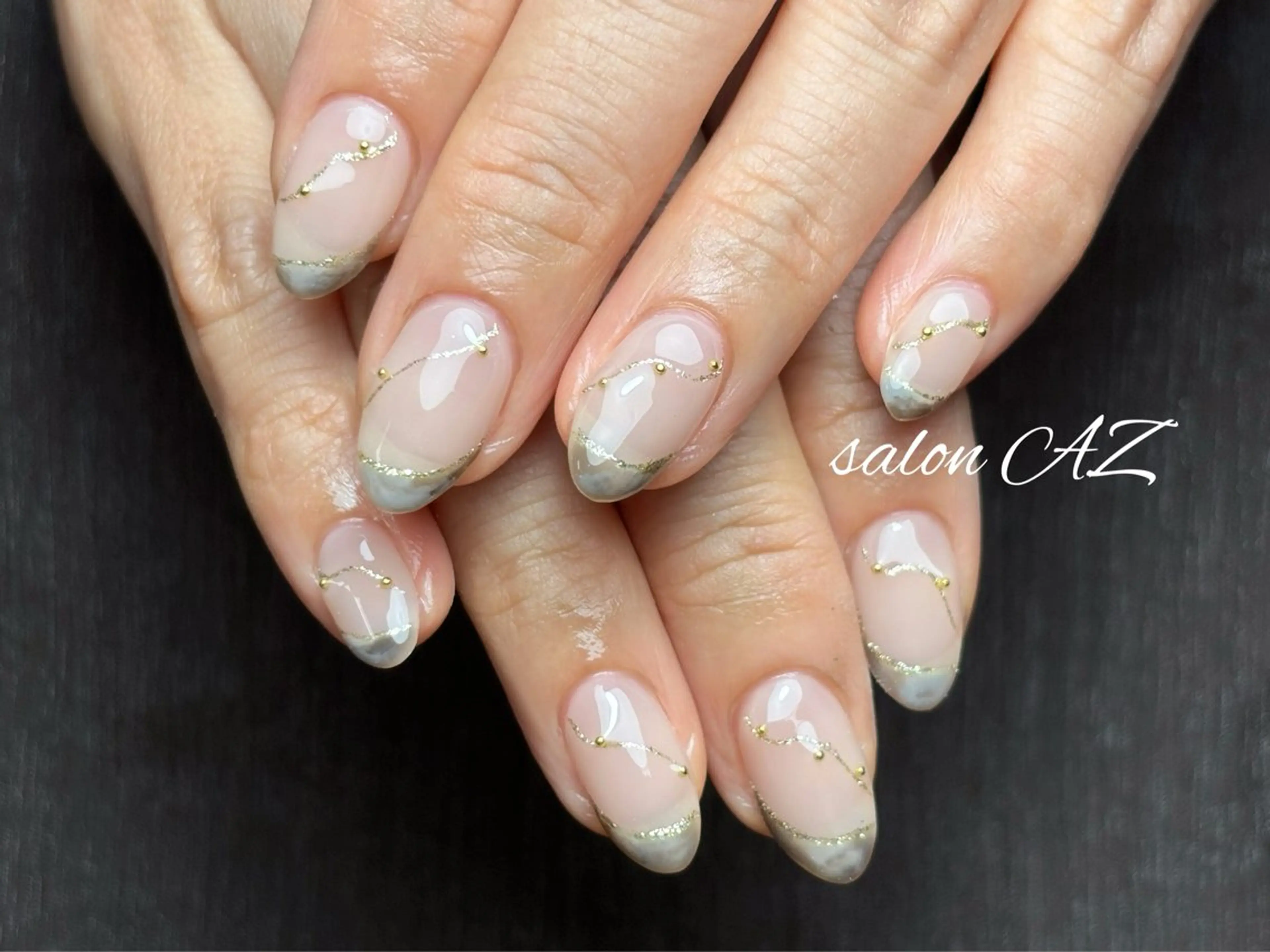 ネイル アートネイル 長さ出し フットネイル フレンチネイル ジェルネイル ハンドネイル salonAZ トップネイリストのネイルデザイン