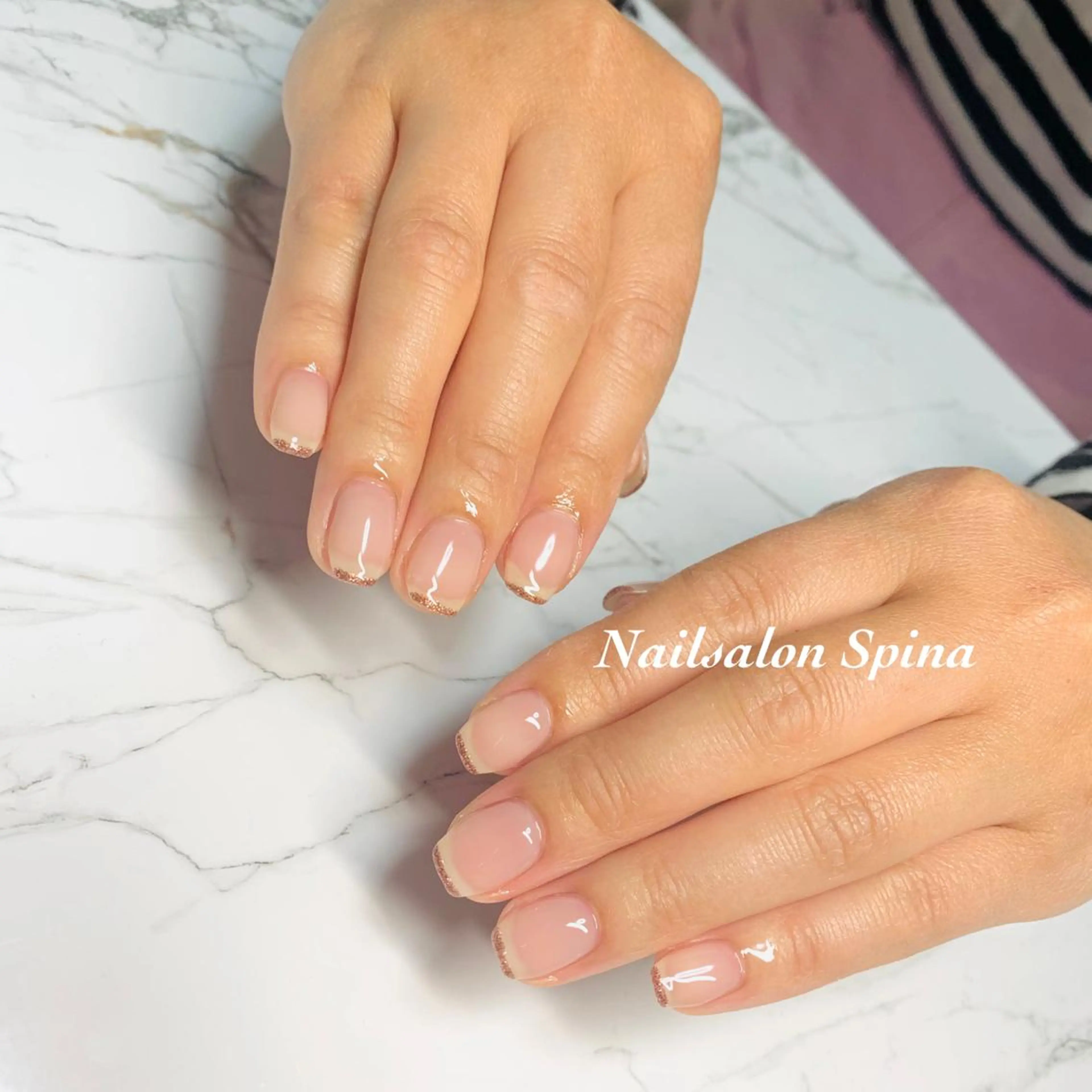 ネイル ジェルネイル パラジェル ピンク Nailsalon Spina 琴美のネイルデザイン