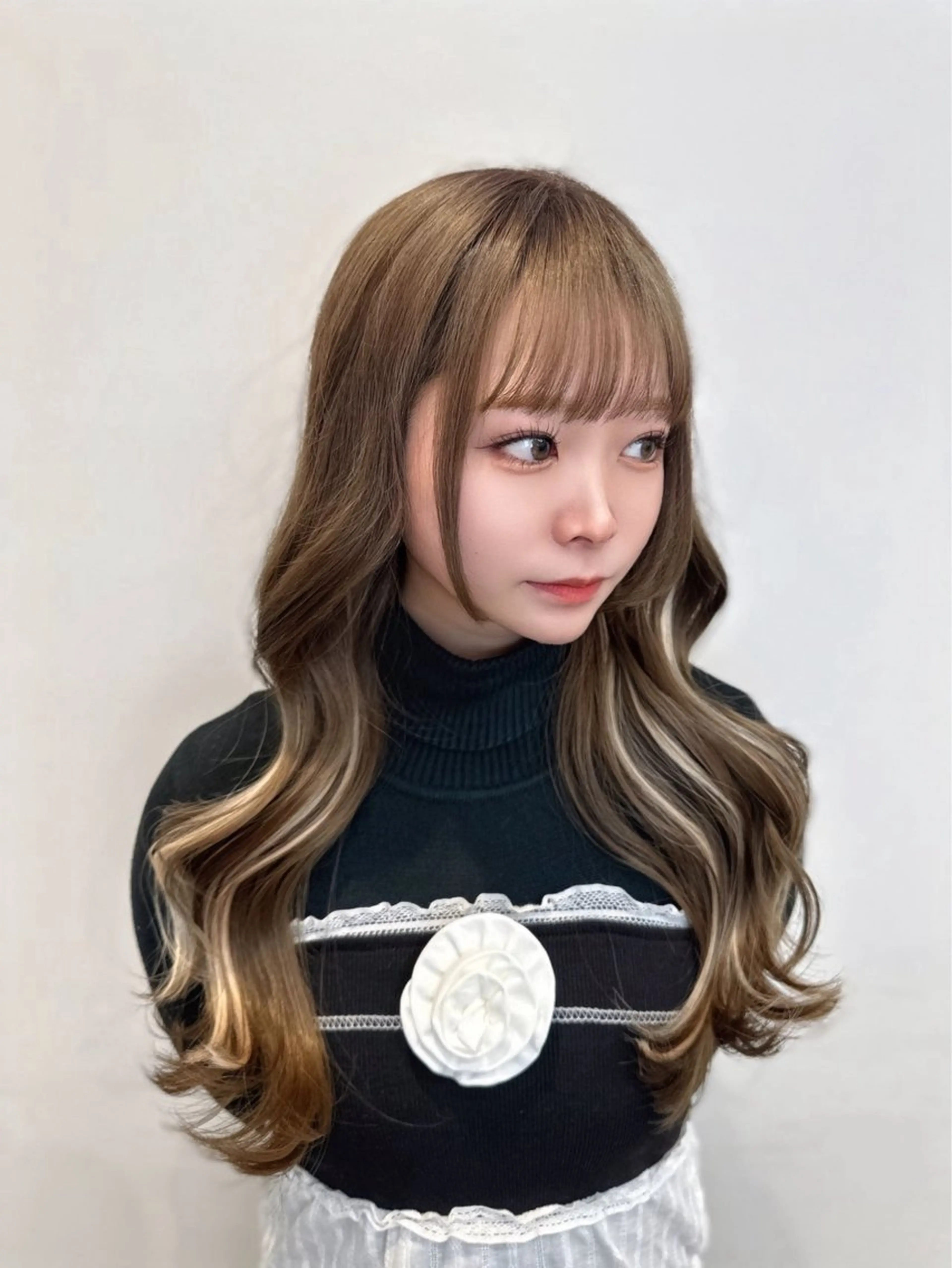 ロング カラー 顔周り似合わせ・巻け るレイヤー水谷航大のヘアスタイル