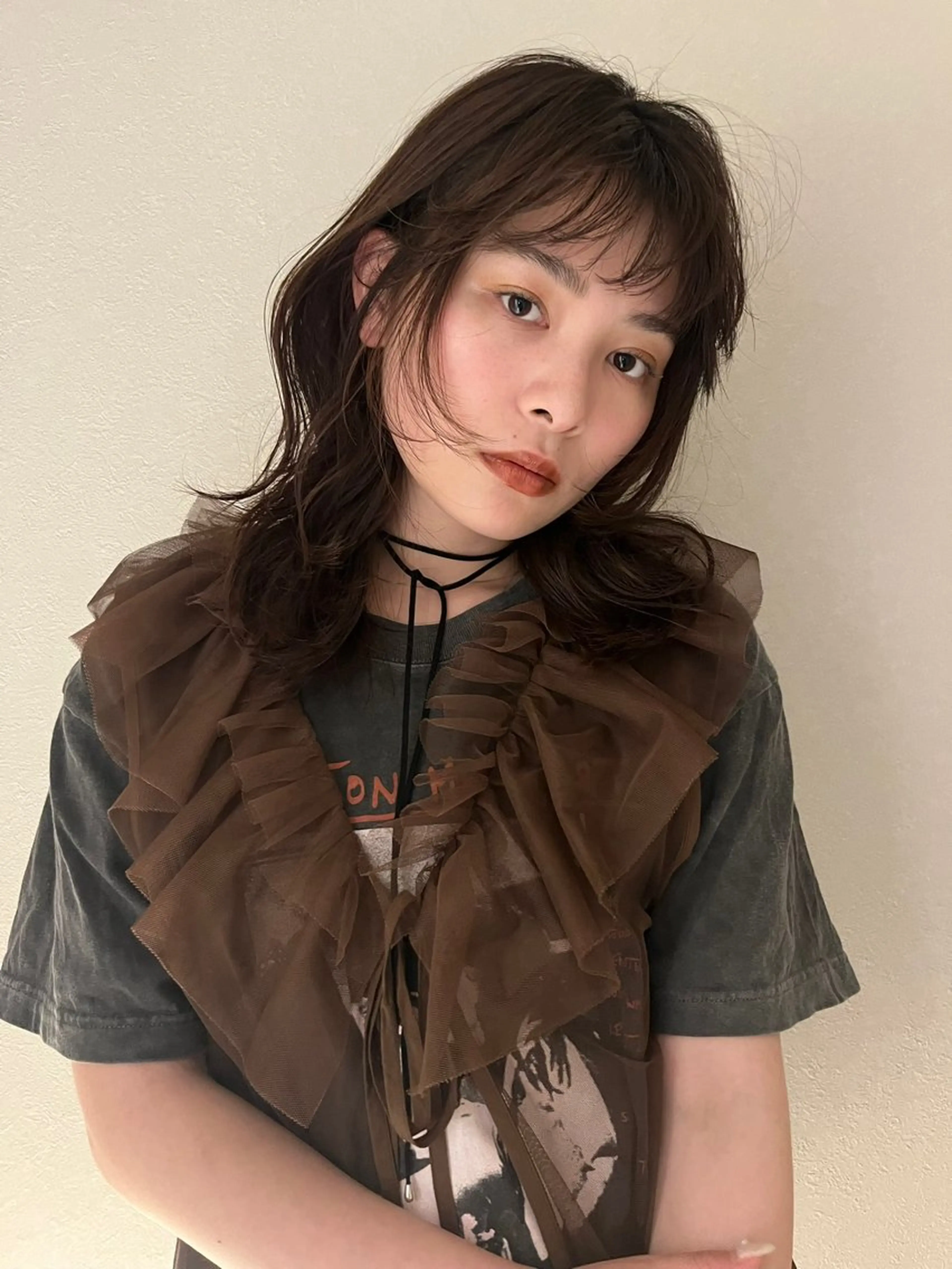 ミディアム カット ヘアカラー SALOWIN新潟万代所属・緑川 瑞穂のヘアスタイル
