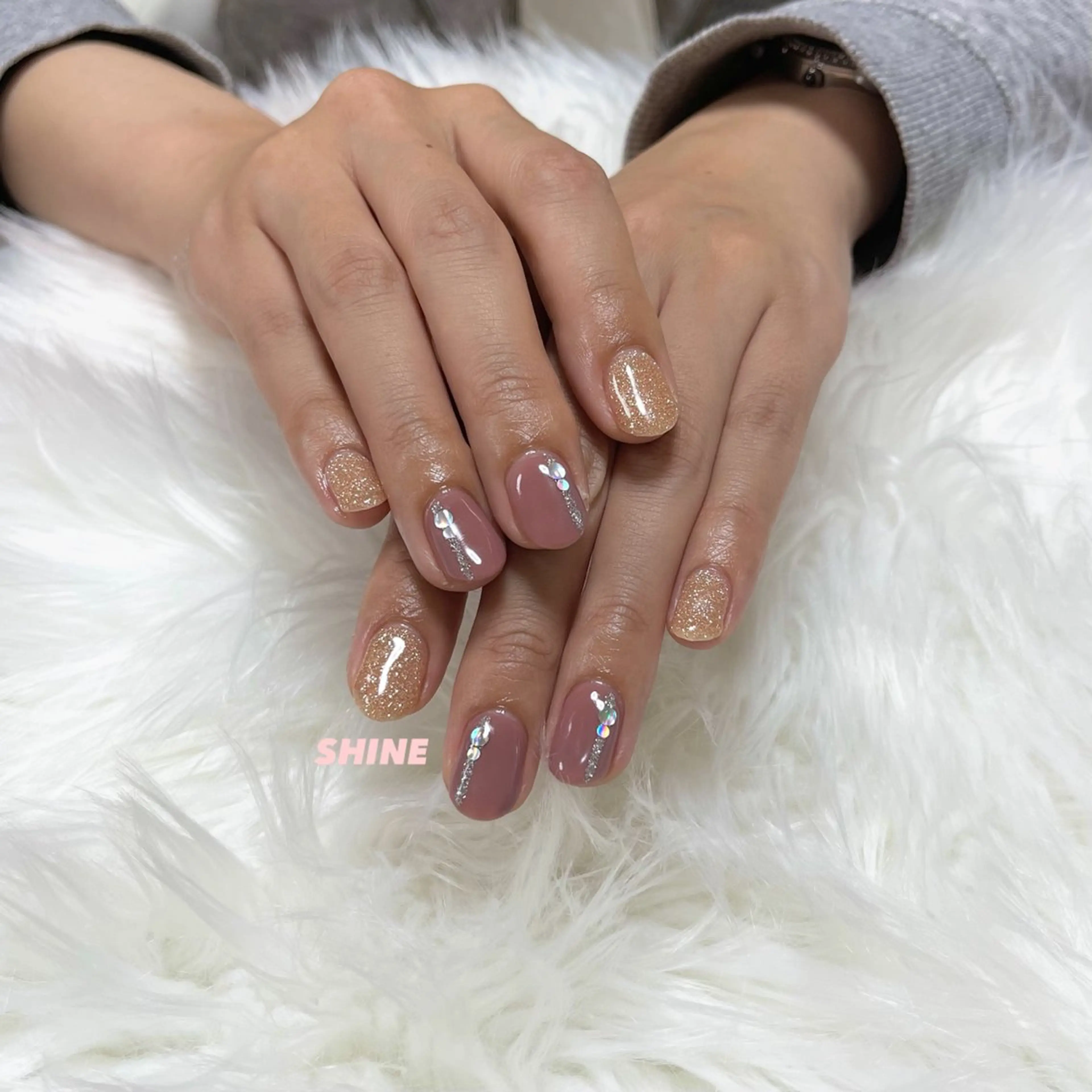 ネイル フラッシュネイル ピンク ハンドネイル SHINE nail salonのネイルデザイン