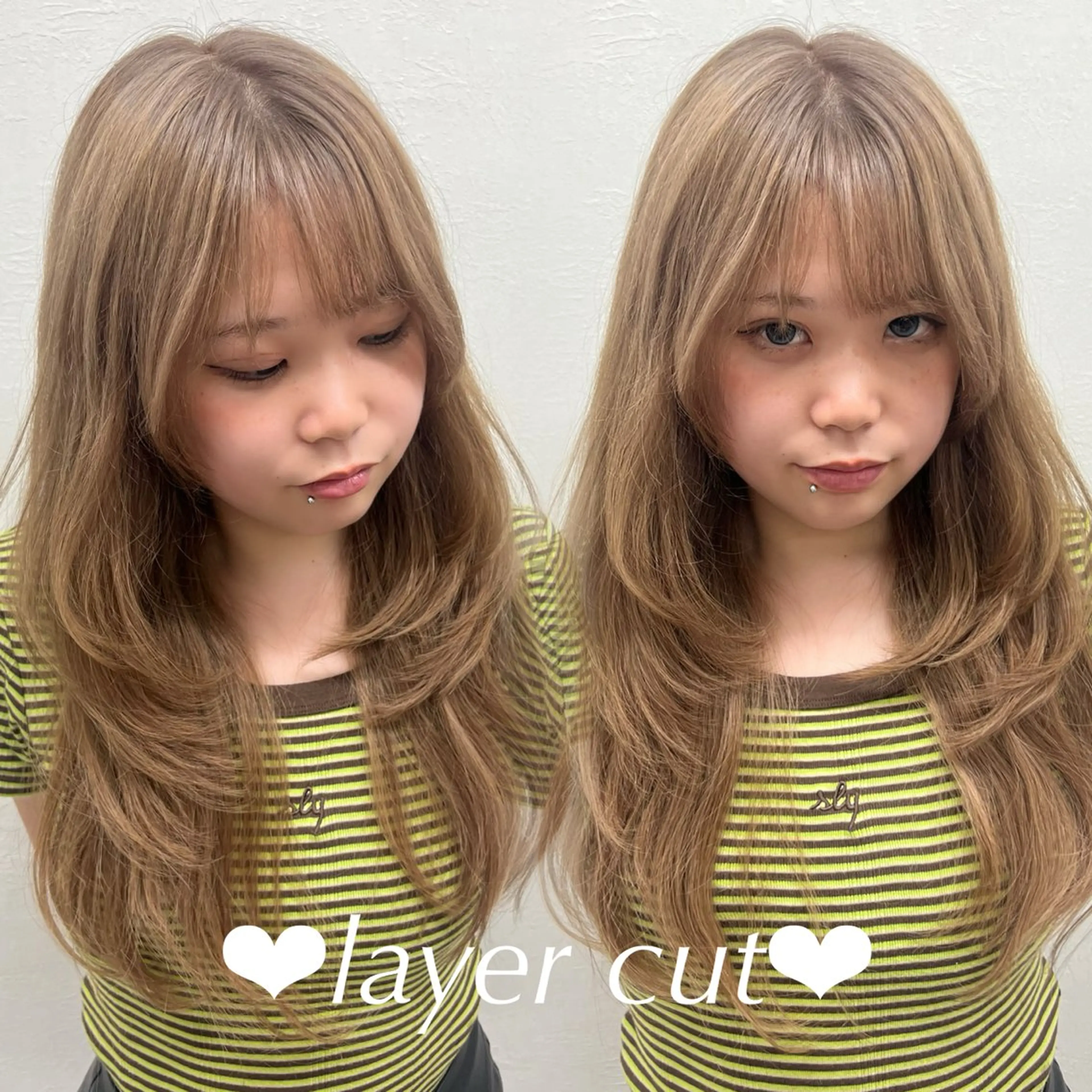 ロング ハッシュカット 韓国透明感カラー 🫧SHIHO🫧のヘアスタイル