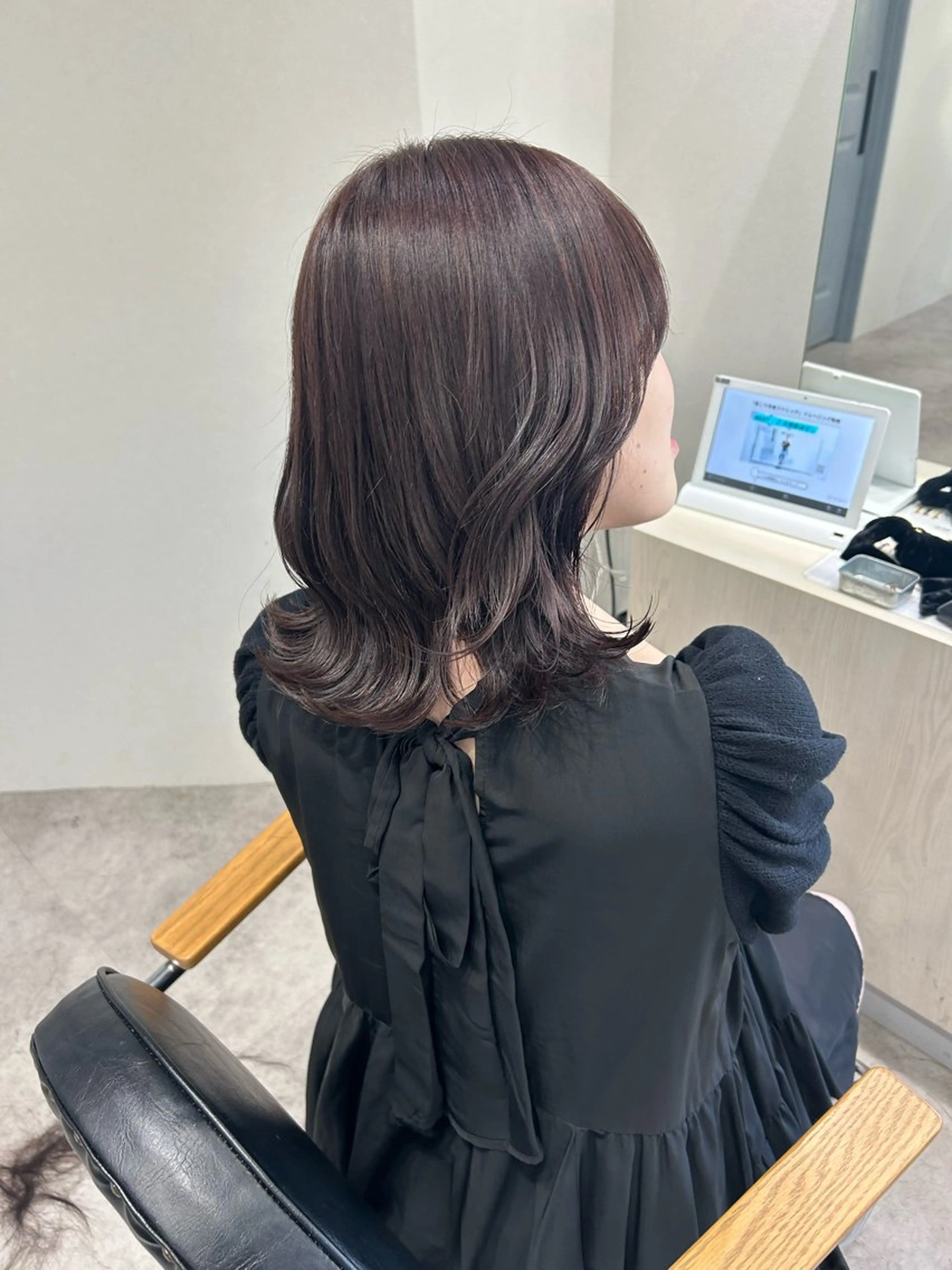 ミディアム カラー ヘアアレンジ ブラウンカラー ラベンダーカラー ラベンダーブラウン カット ヘアカラー ボブ /ニュアンス/ satomi🧸💖のヘアスタイル