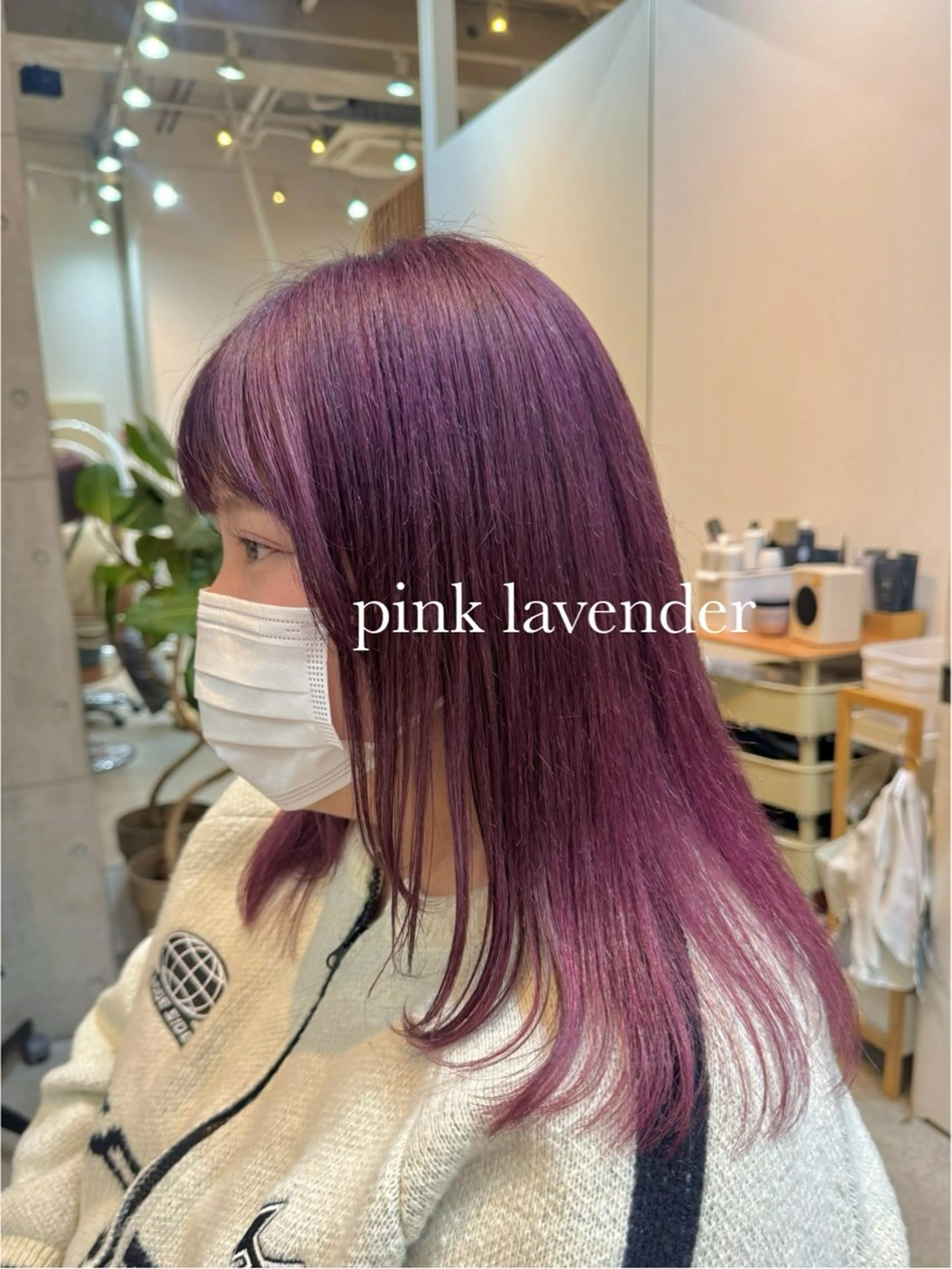 セミロング カラー ブリーチ ケアブリーチ ハイトーンカラー ラベンダーカラー ピンクカラー ヘアカラー 🫧髪質改善/Wカラ ー 暖色 🌸桜🌸のヘアスタイル