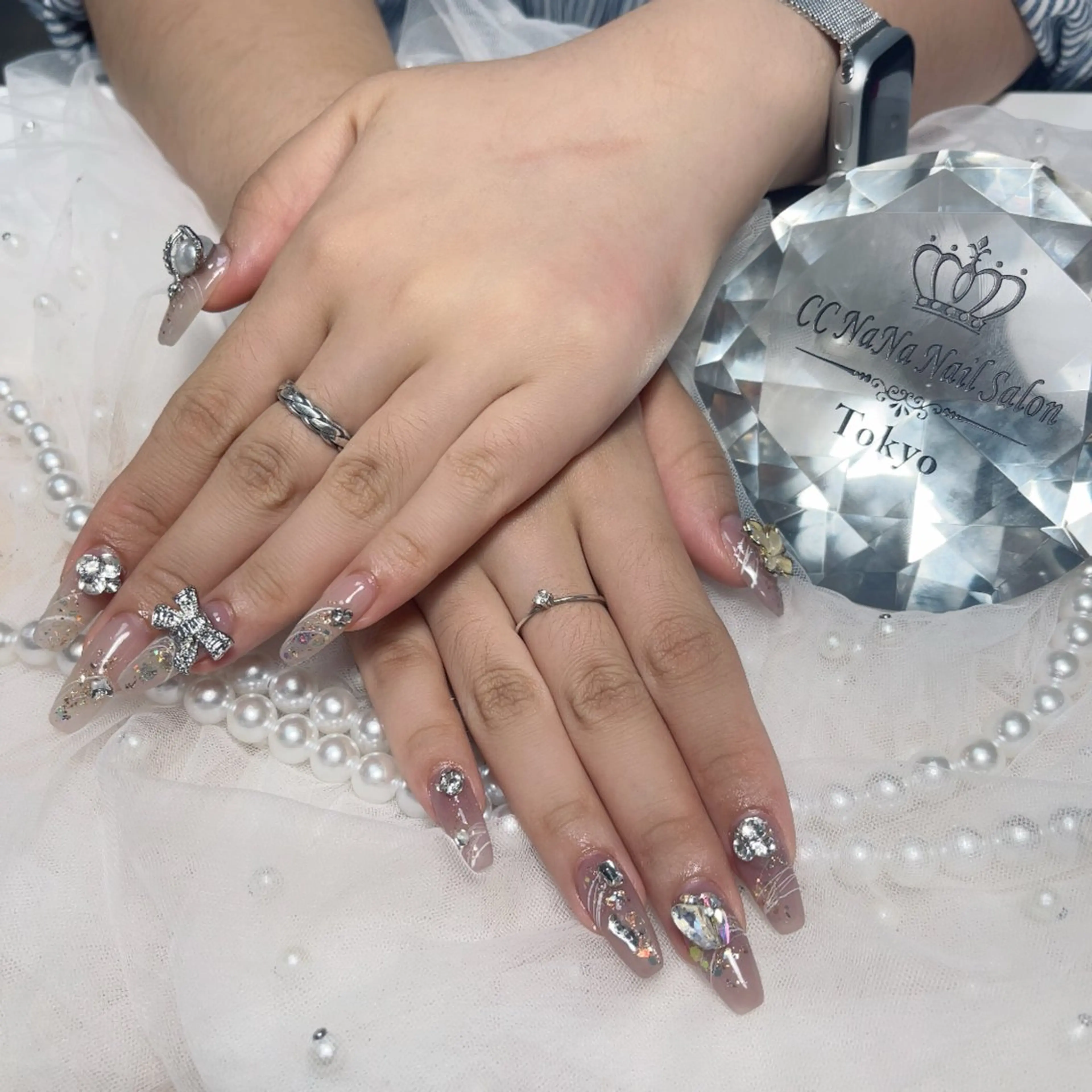 ネイル スカルプネイル ハンドネイル 💎CC・NaNa 韓国風ネイル🌙のネイルデザイン