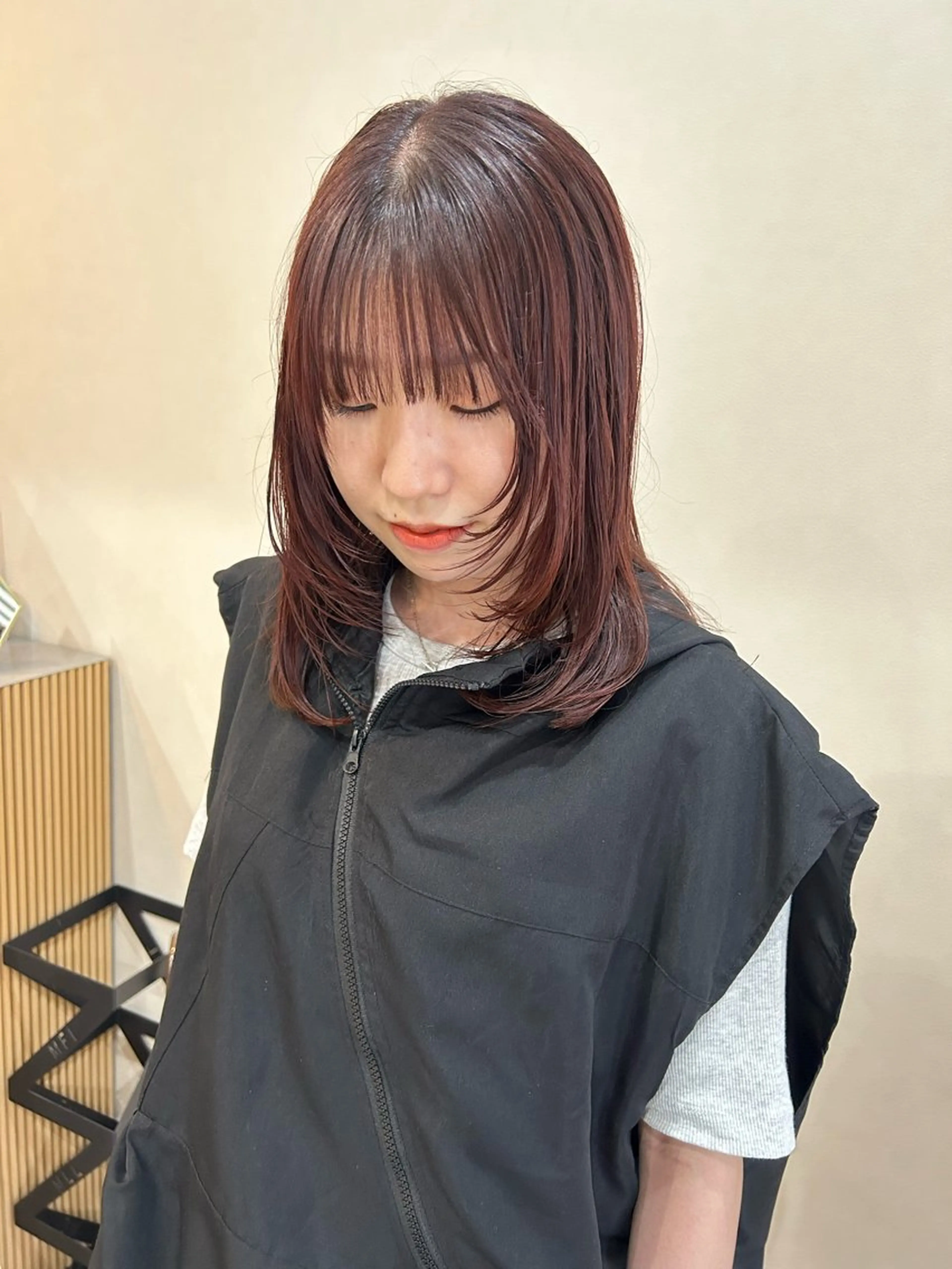 セミロング カラー 顔周りカット レイヤーカット カット ボブ/透明感カラー 🧸YUI❤️のヘアスタイル