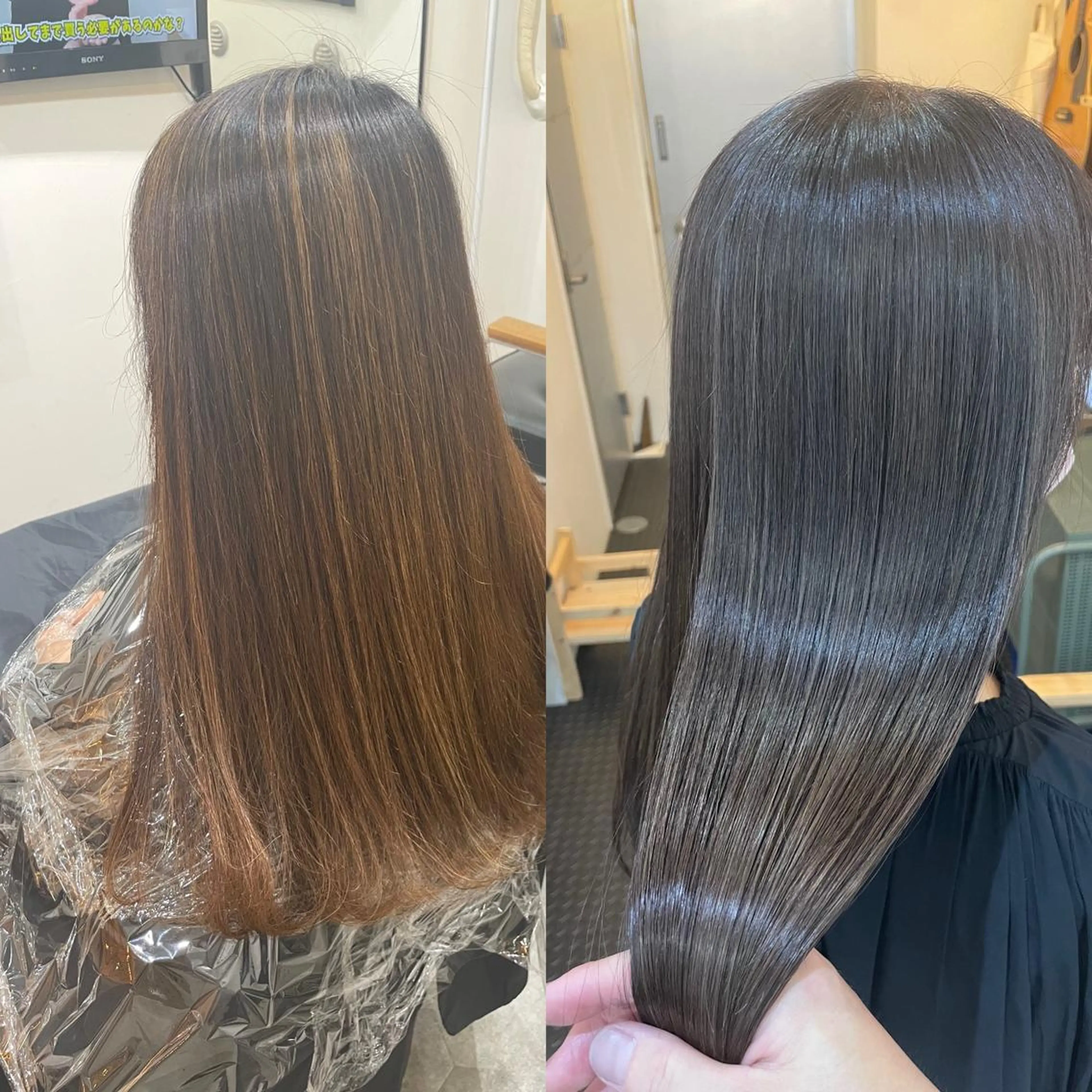ロング カラー 髪質改善 トリートメント カット ヘアカラー トリートメント SUN GLOW  サングロウ所属・ナカノメ トシアキのヘアスタイル