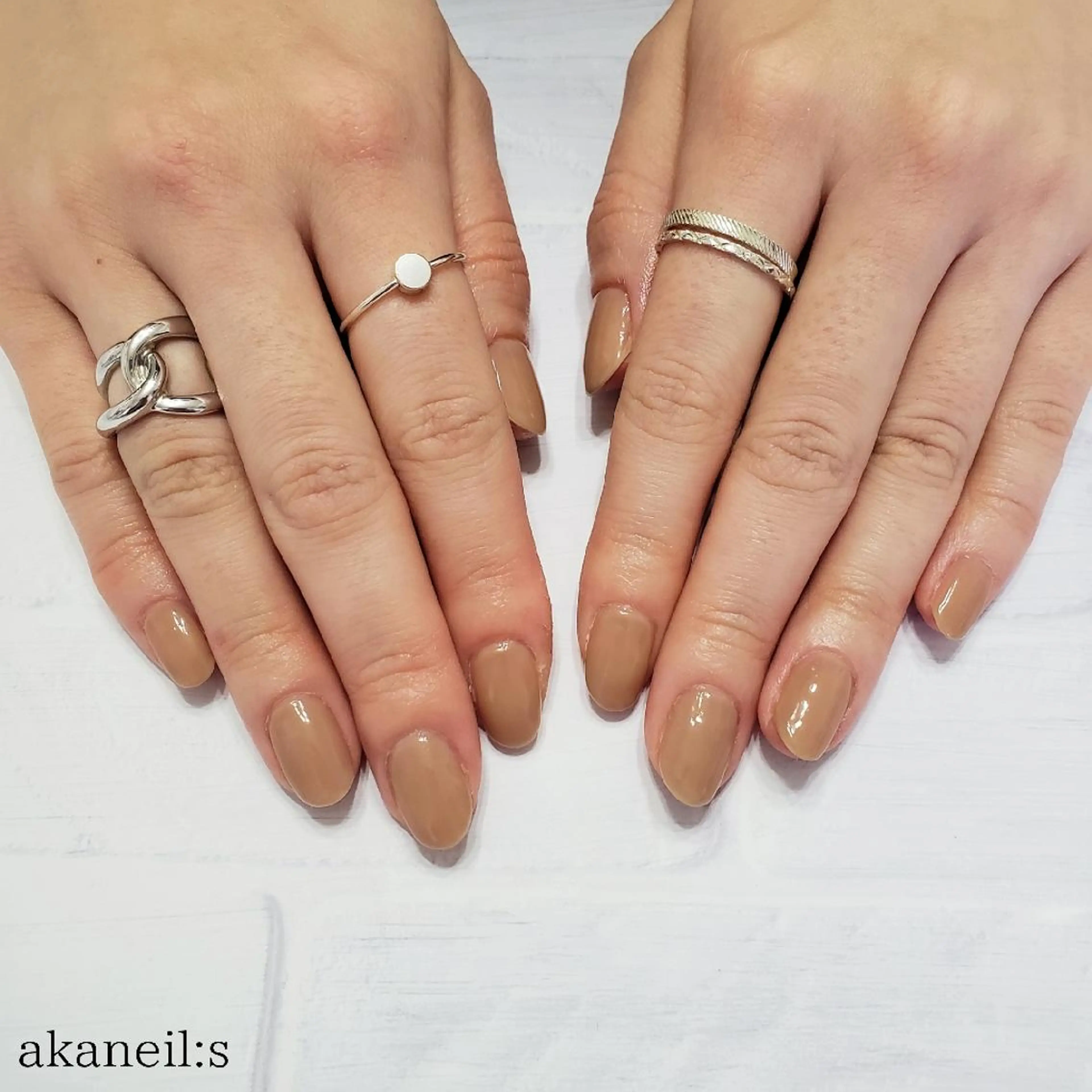 ネイル ブラウン ワンカラーネイル 【akaneils】 アカネのネイルデザイン