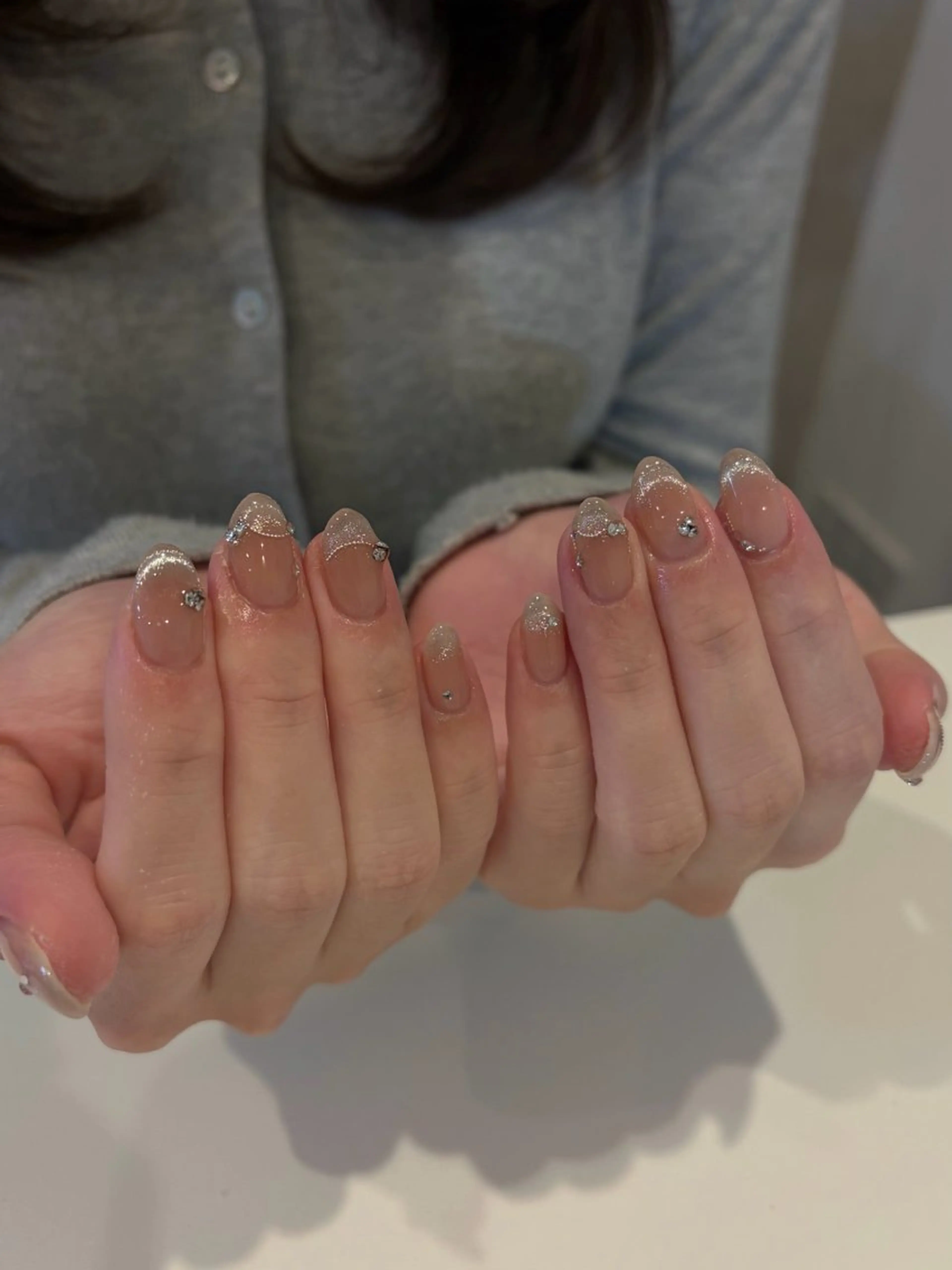 ネイル チークネイル フレンチネイル マグネットネイル マグネットフレンチ ハンドネイル odette Mikiのネイルデザイン