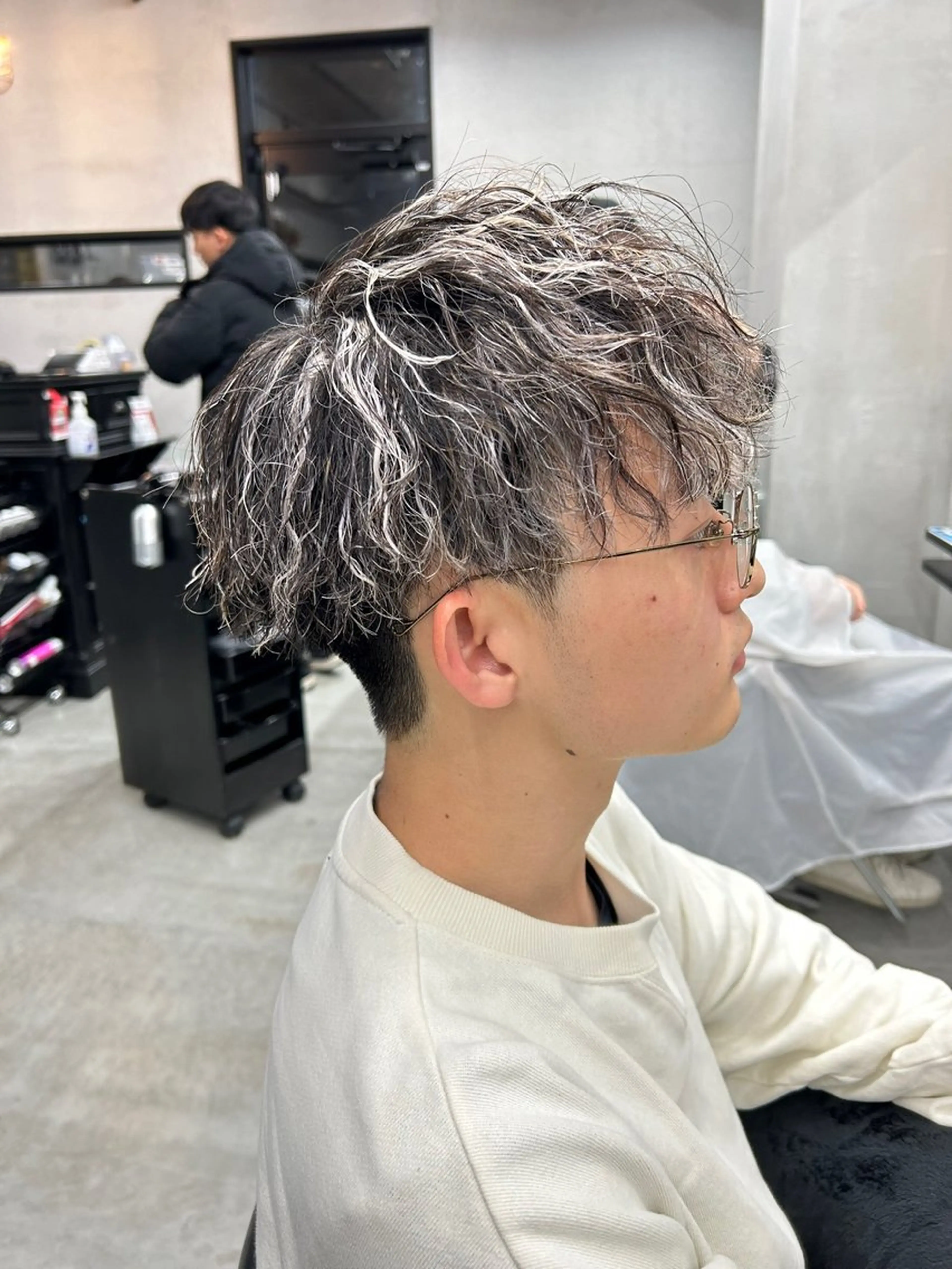 ショート カラー パーマ メンズ カット パーマ 大和田 玲円/メンズ専門のヘアスタイル