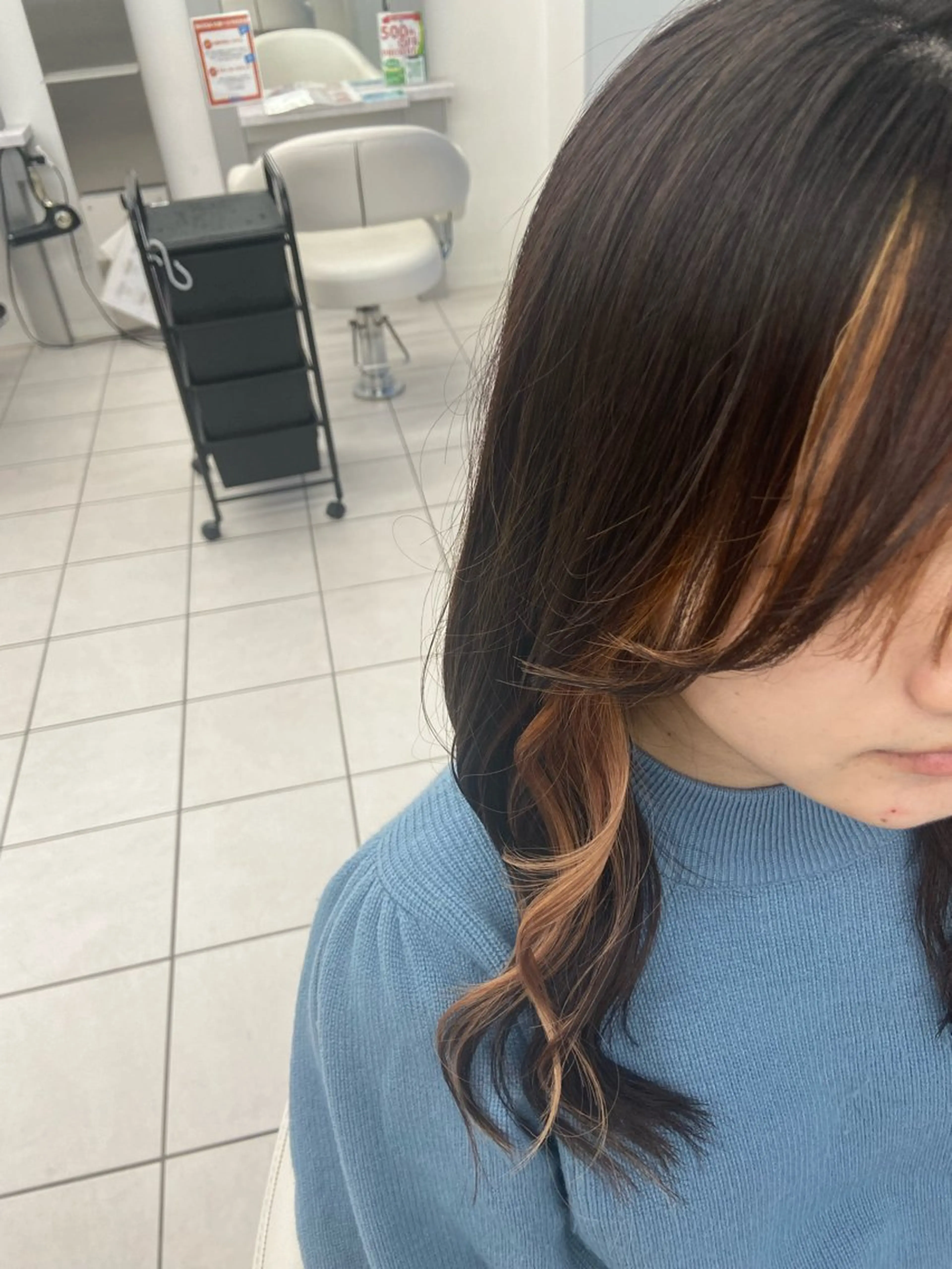 セミロング ミストバング 顔周りカット 🪄ྀི Morita🩵ྀིのヘアスタイル