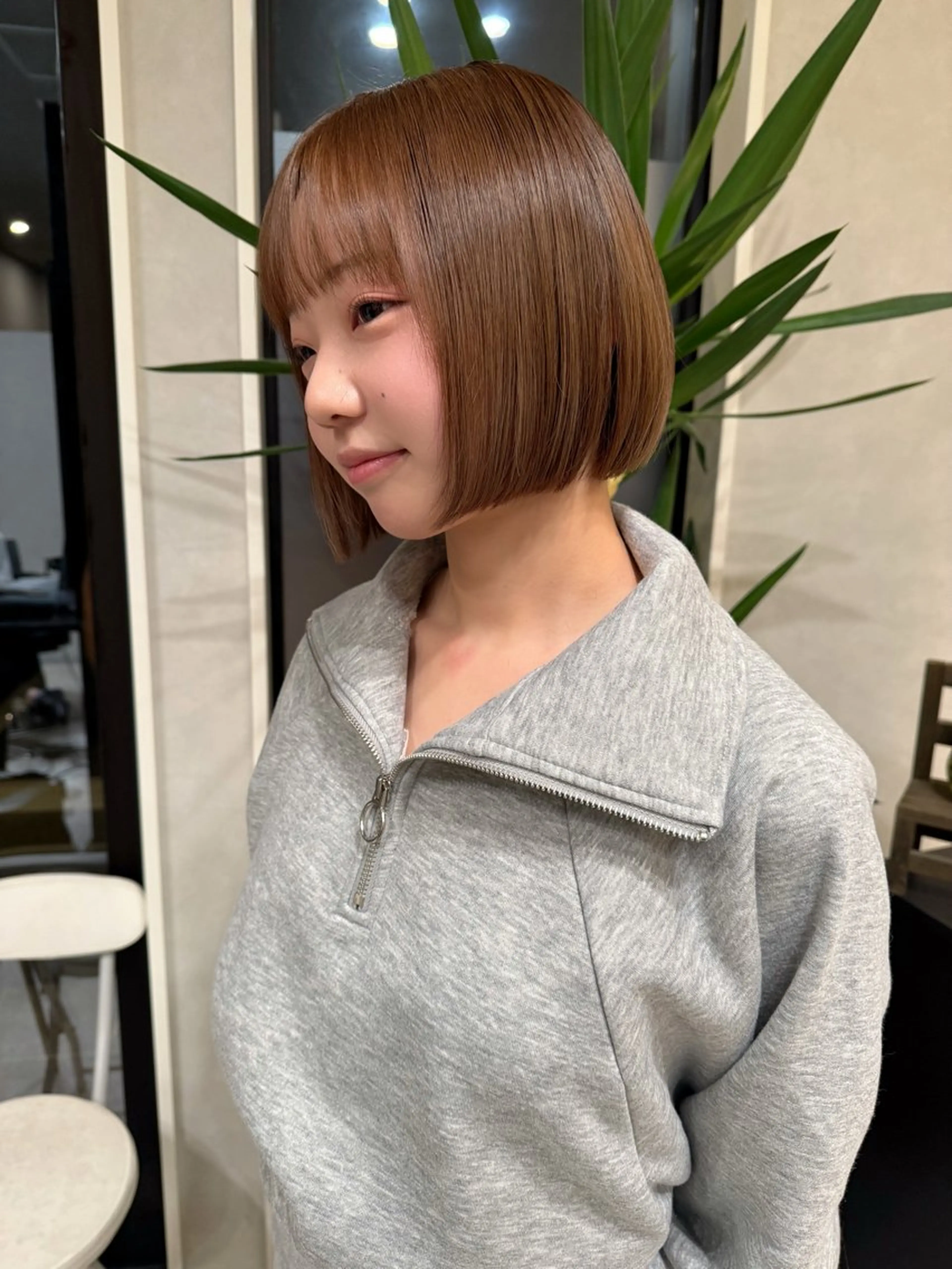 ショート カラー ボブ カット ヘアカラー トリートメント 透明感カラー/ボブ misaki °＊のヘアスタイル