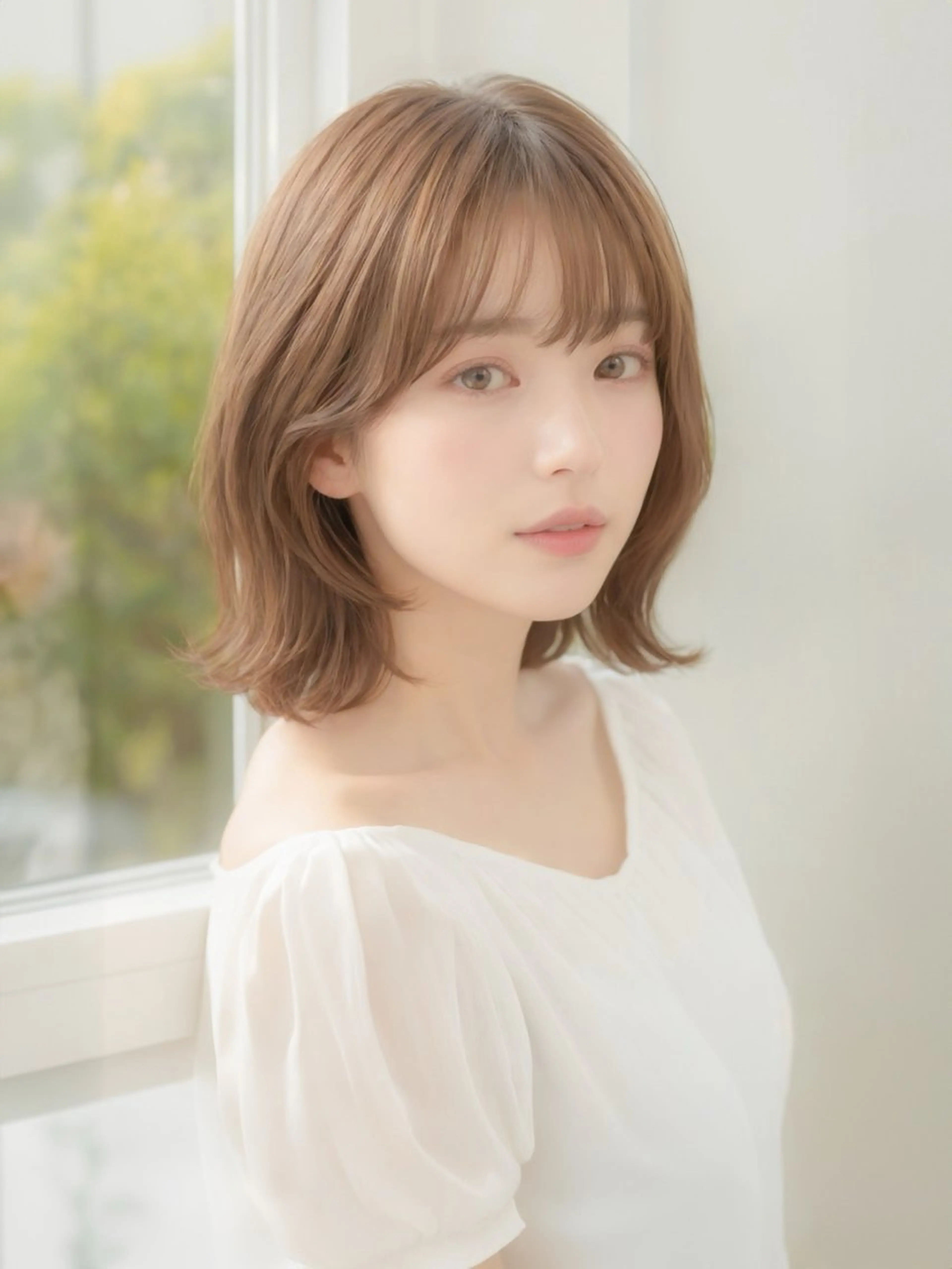ミディアム カラー カット ヘアカラー トリートメント neon  hair亀戸店所属・🌈neonhair 透明感✨カラー🌈のヘアスタイル
