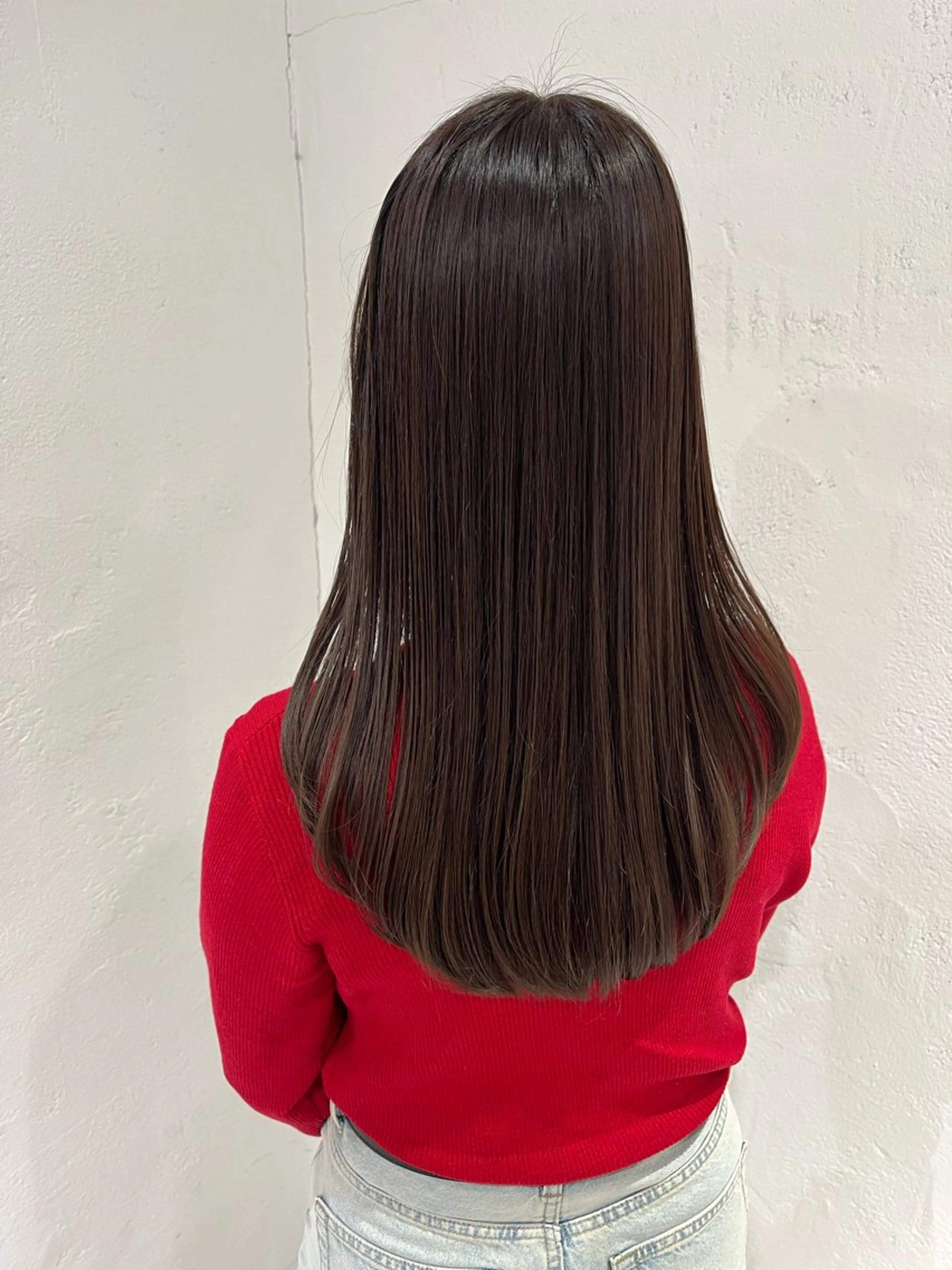ロング カラー ベージュカラー ココアベージュ レイヤーカット トリートメント カット ヘアカラー トリートメント 切りっぱなしボブ／ レイヤー／ベージュのヘアスタイル